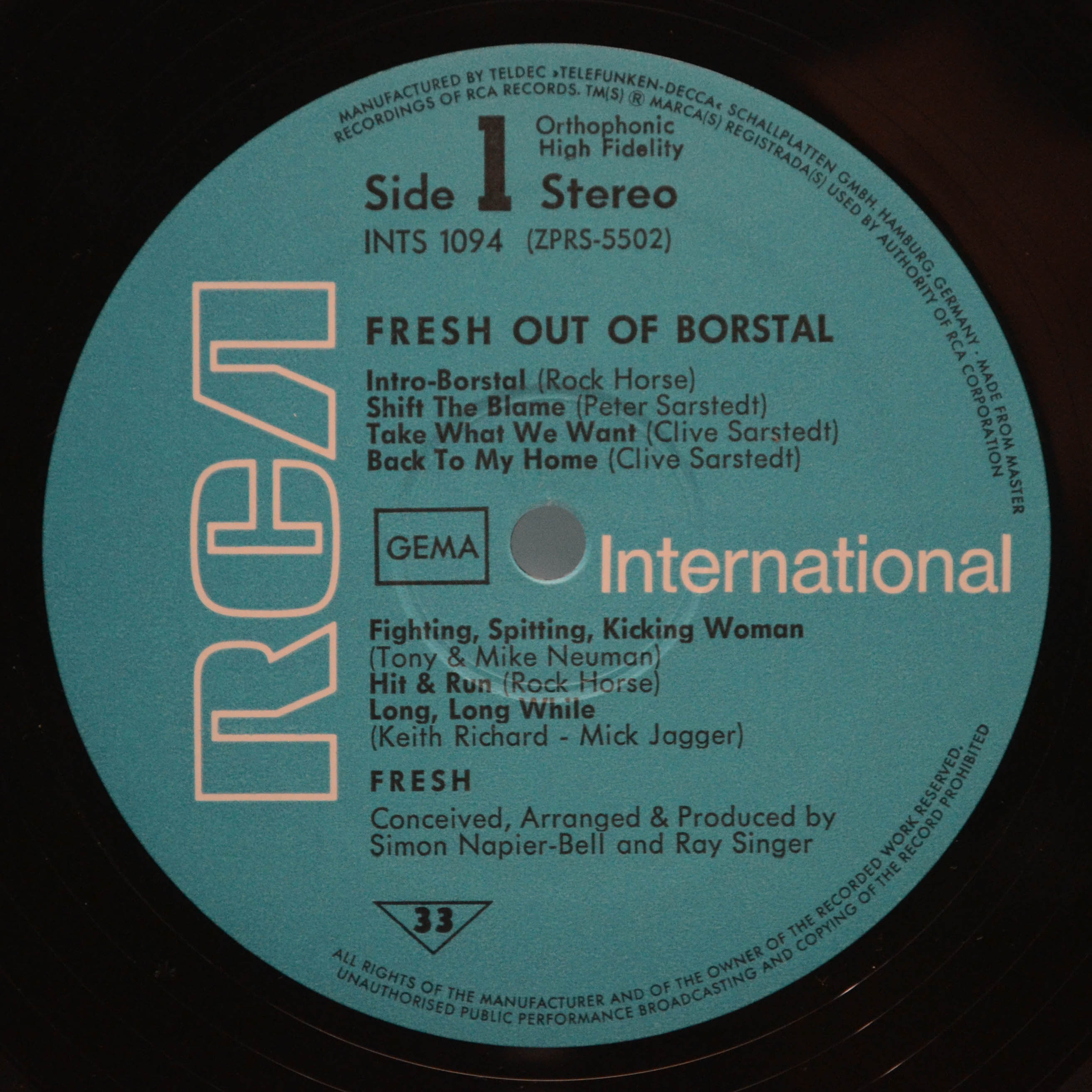 Fresh — Fresh Out Of Borstal, 1972
