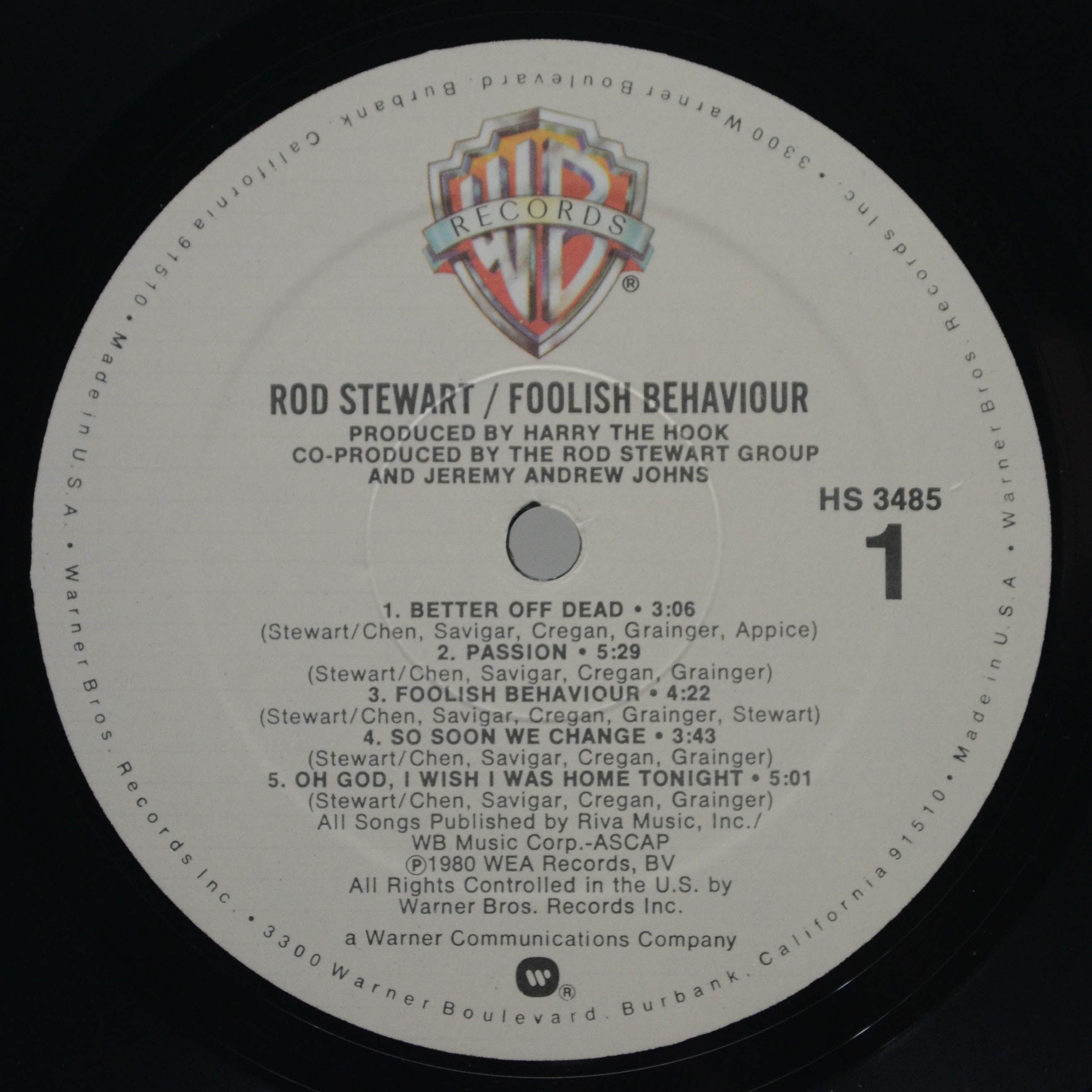 Rod Stewart — Foolish Behaviour (USA), 1980