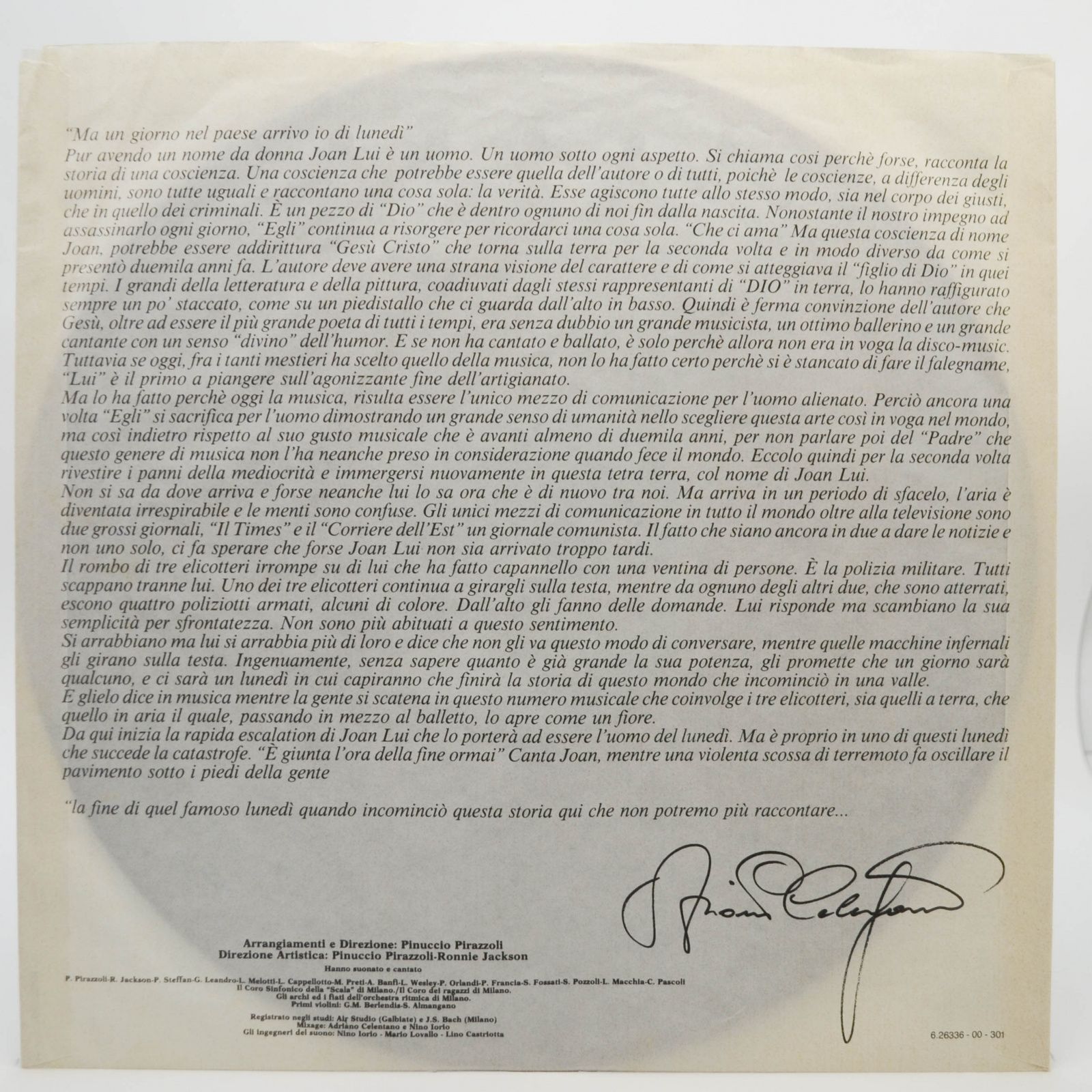 Adriano Celentano — Joan Lui (Soundtrack), 1985