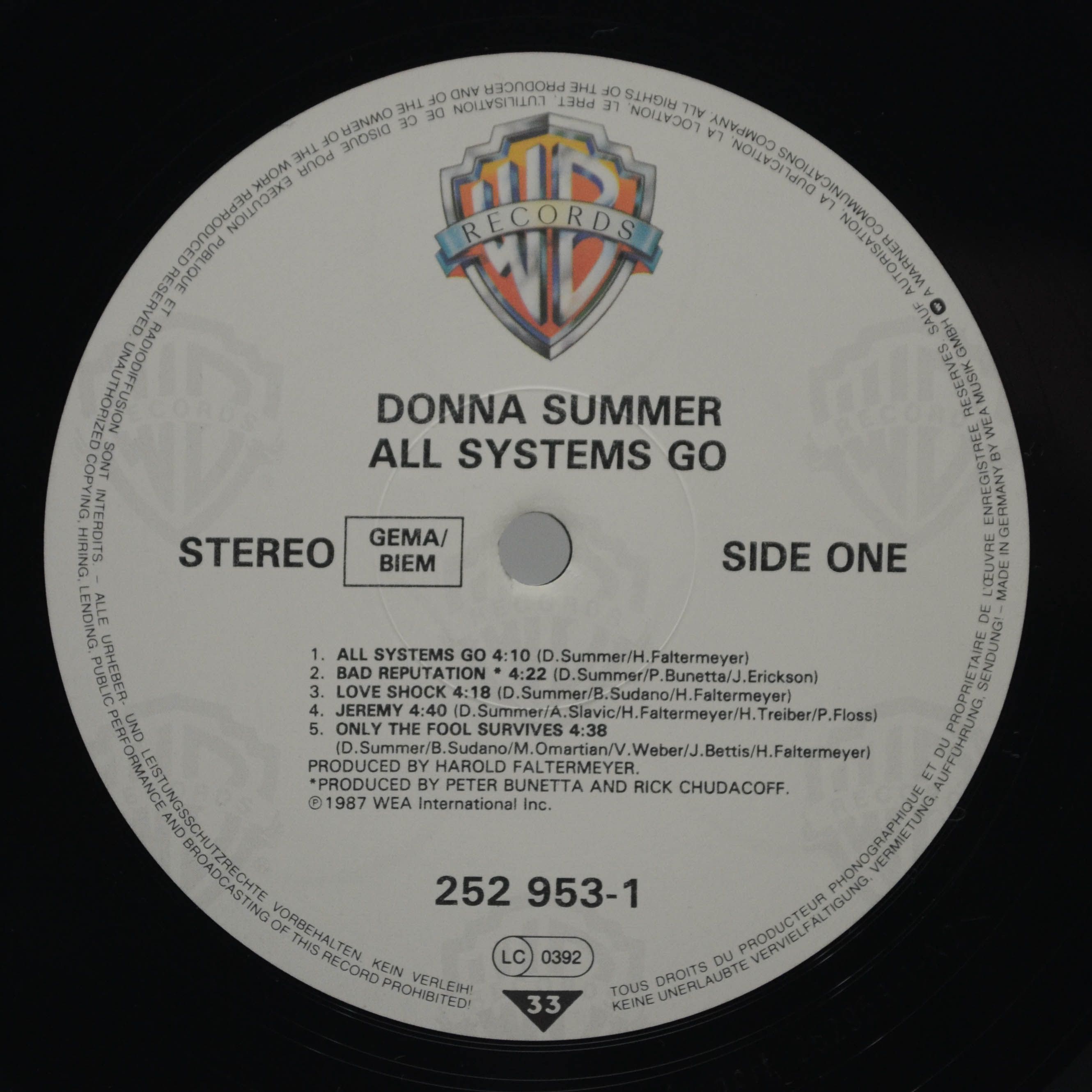 Donna Summer — All Systems Go, 1987