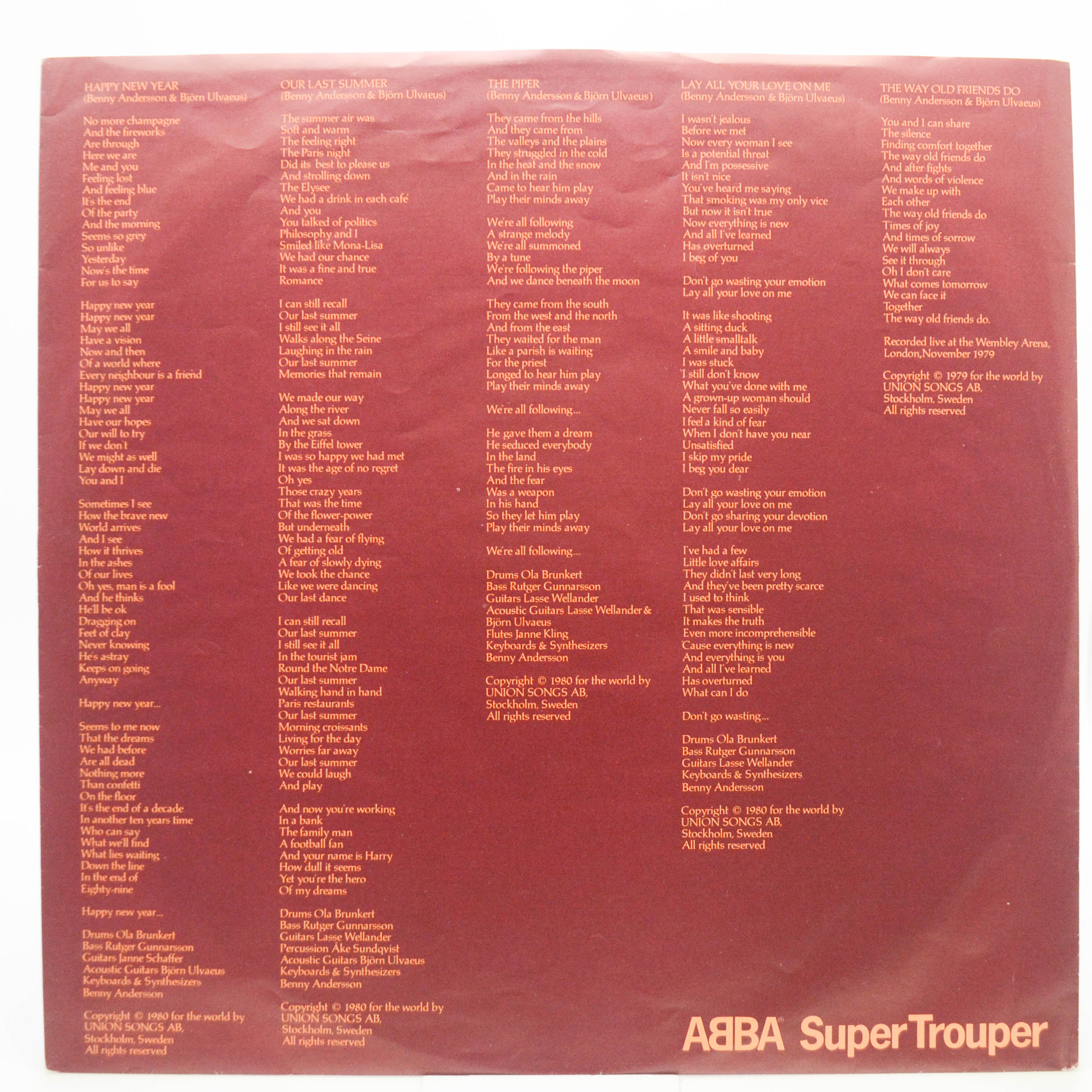 ABBA — Super Trouper, 1980