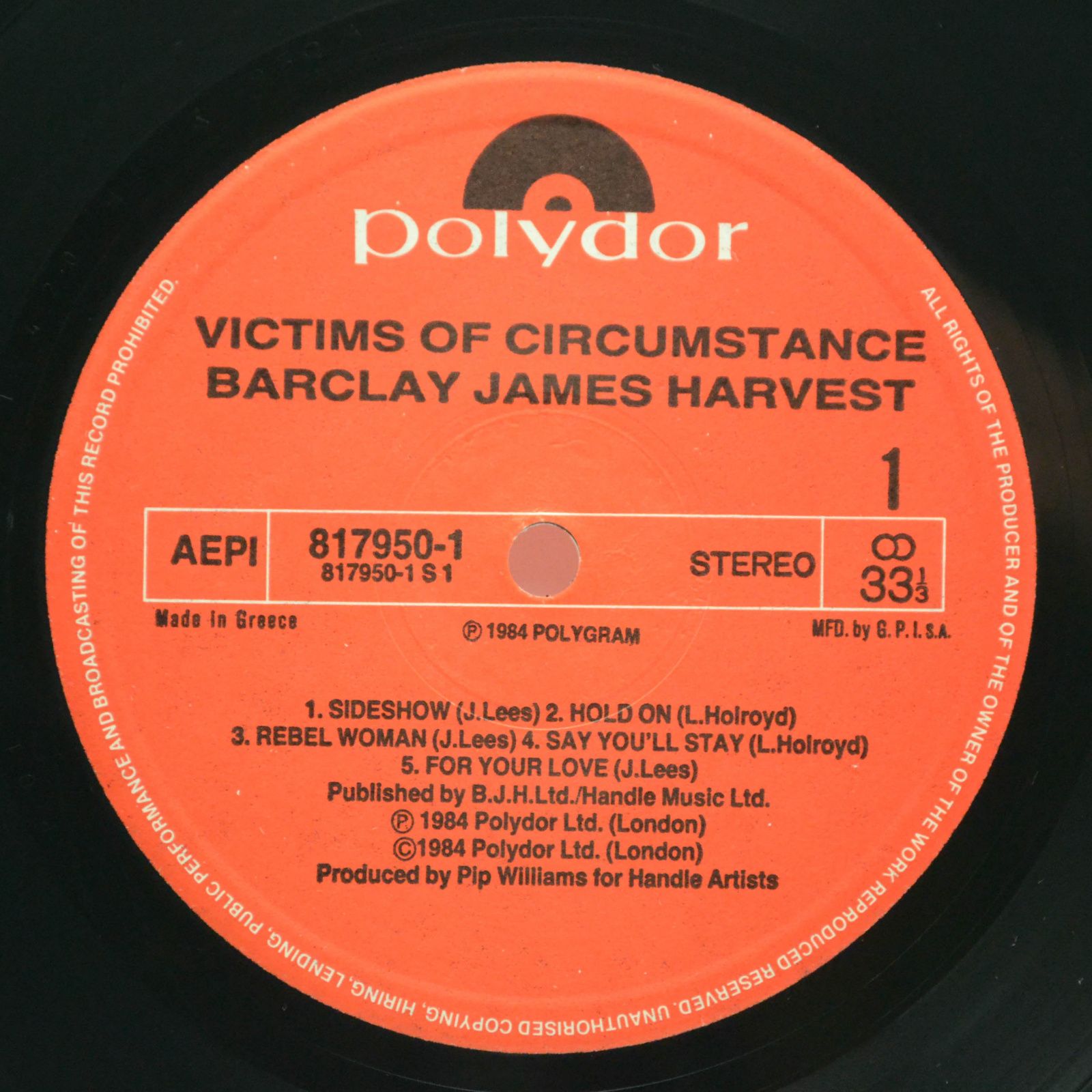 Barclay James Harvest — Victims Of Circumstance, 1984