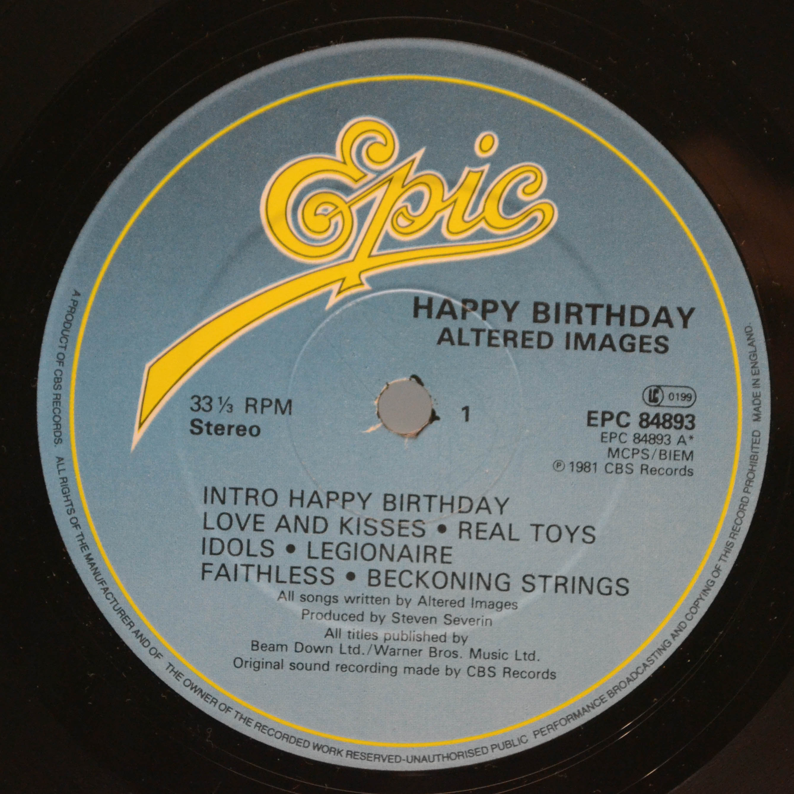 Altered Images — Happy Birthday (1-st, UK), 1981