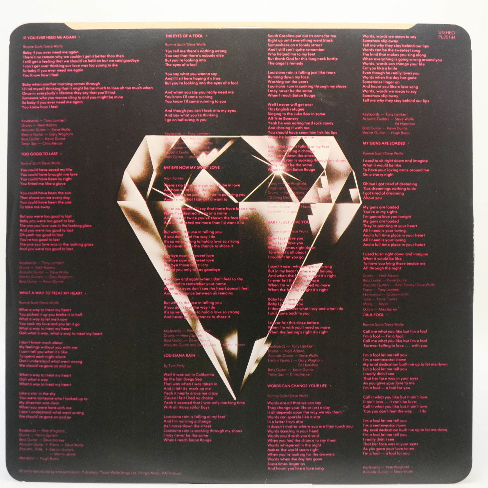 Bonnie Tyler — Diamond Cut (1-st, UK), 1979