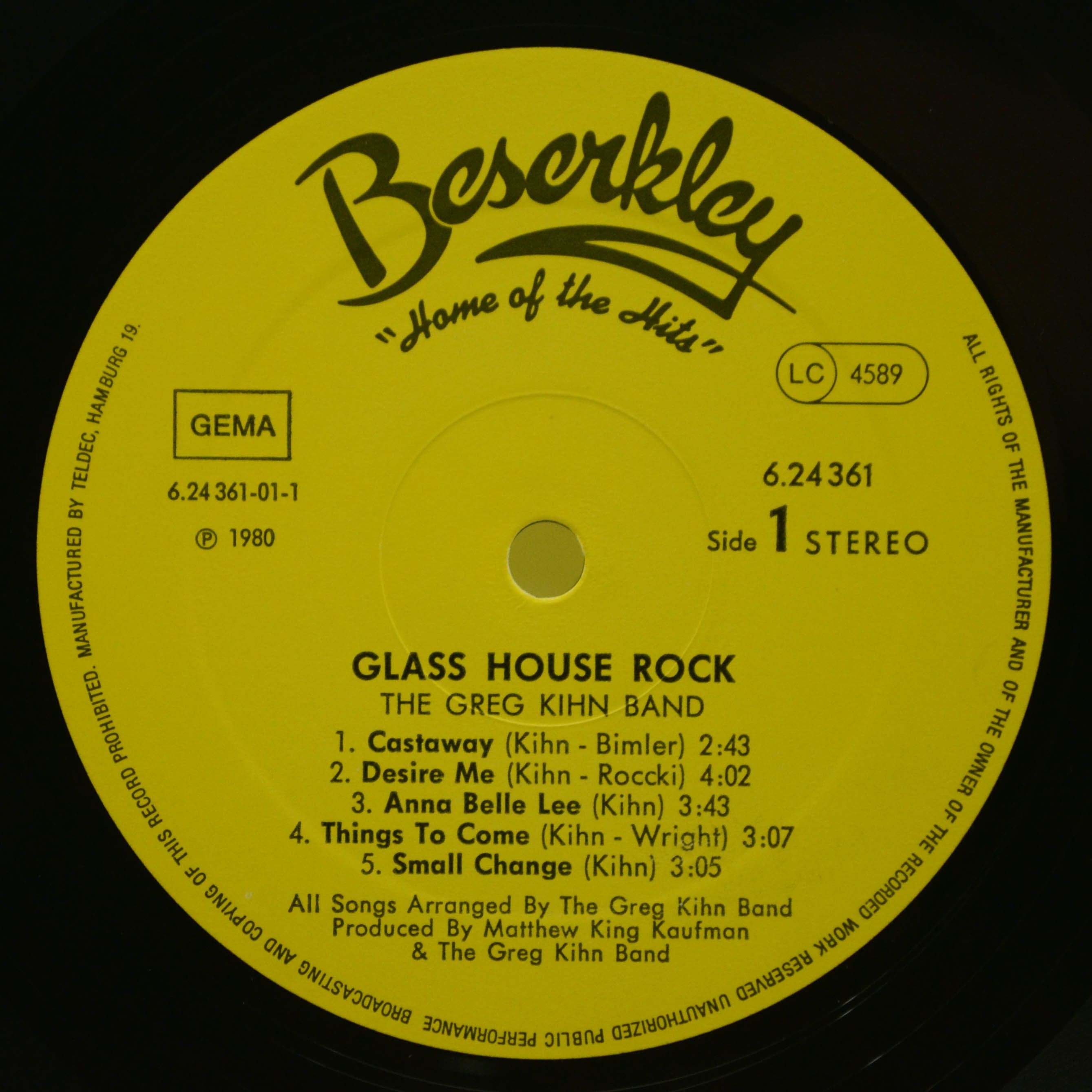 Greg Kihn Band — Glass House Rock, 1980