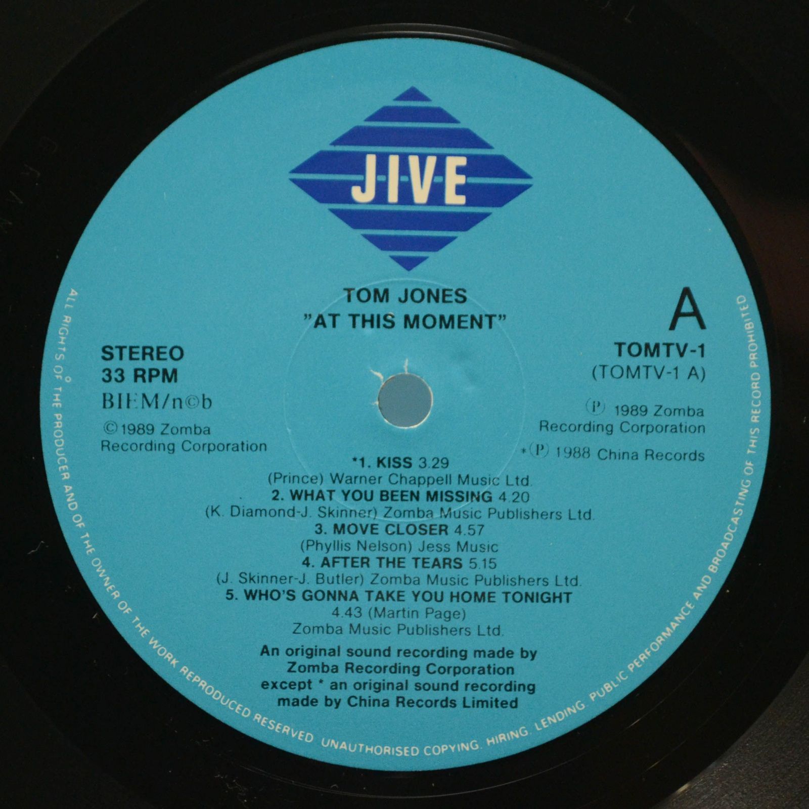 Tom Jones — At This Moment, 1989