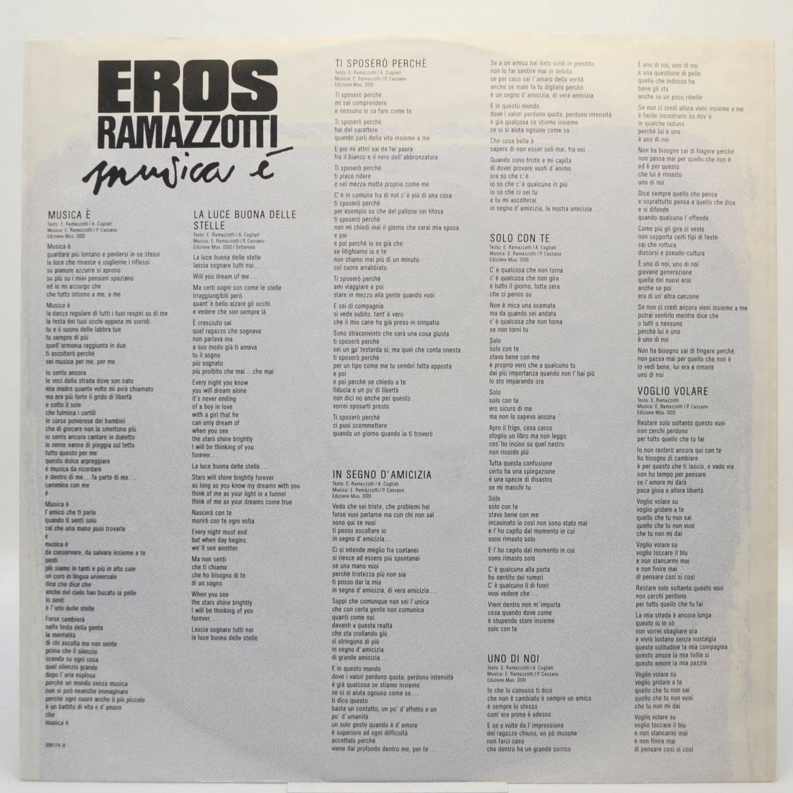 Eros Ramazzotti — Musica È, 1988