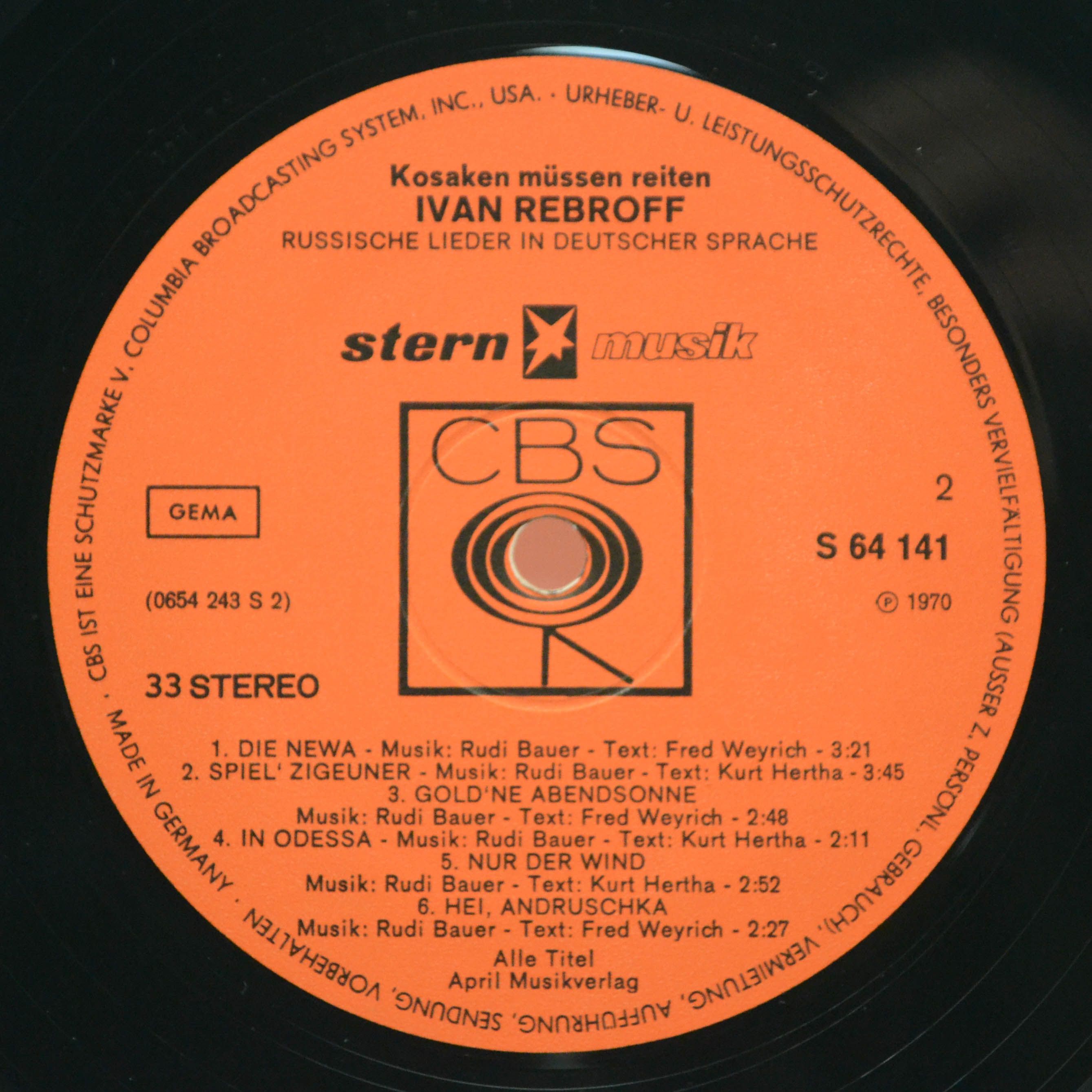 Ivan Rebroff — Kosaken Müssen Reiten, 1970
