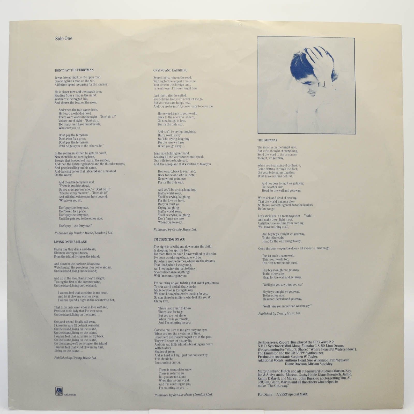 Chris de Burgh — The Getaway, 1982