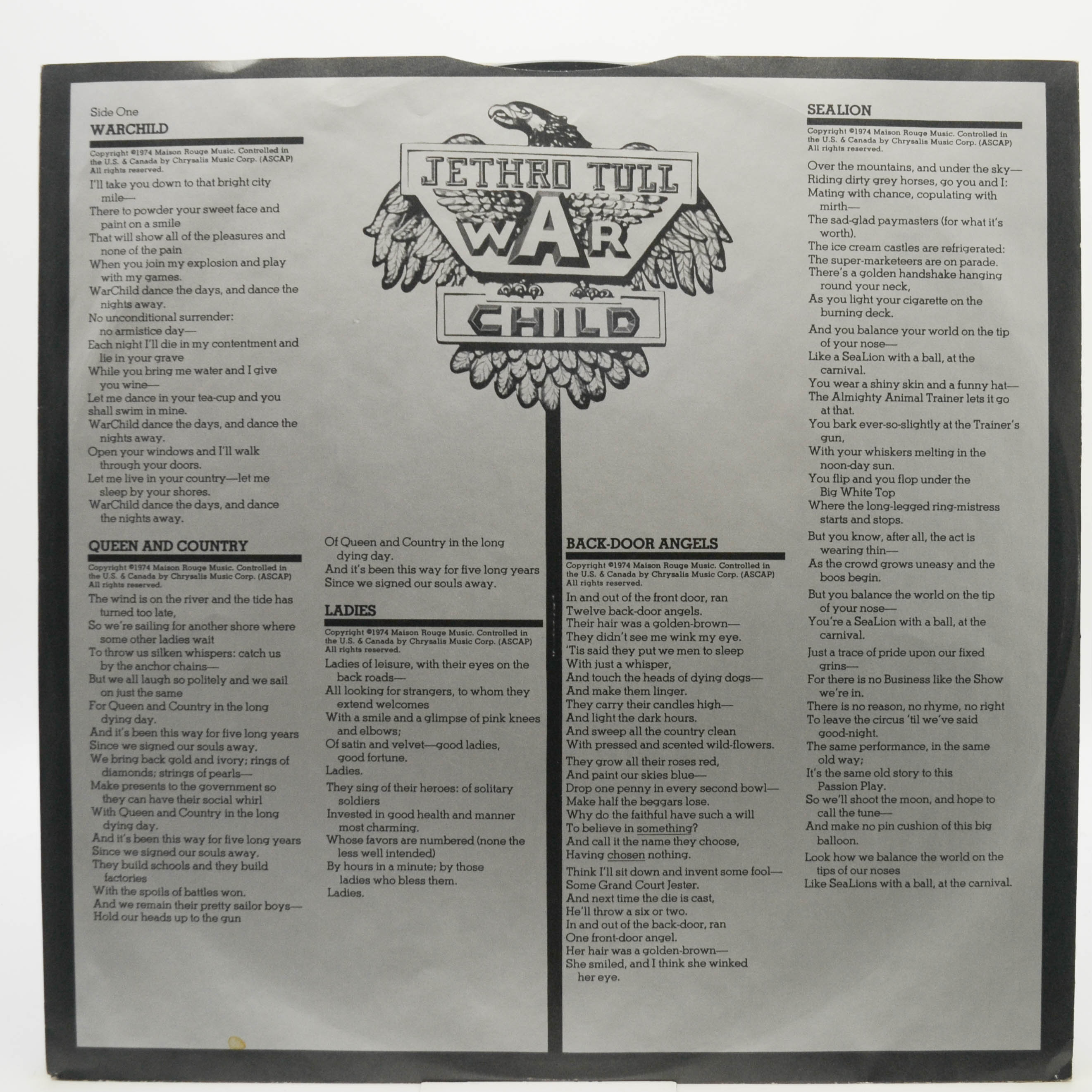 Jethro Tull — War Child (USA), 1974