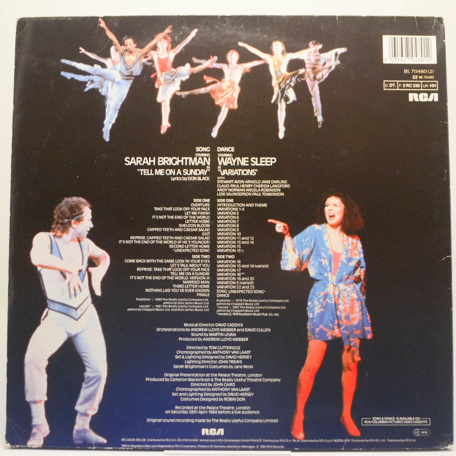 Andrew Lloyd Webber — Song And Dance (2LP), 1984