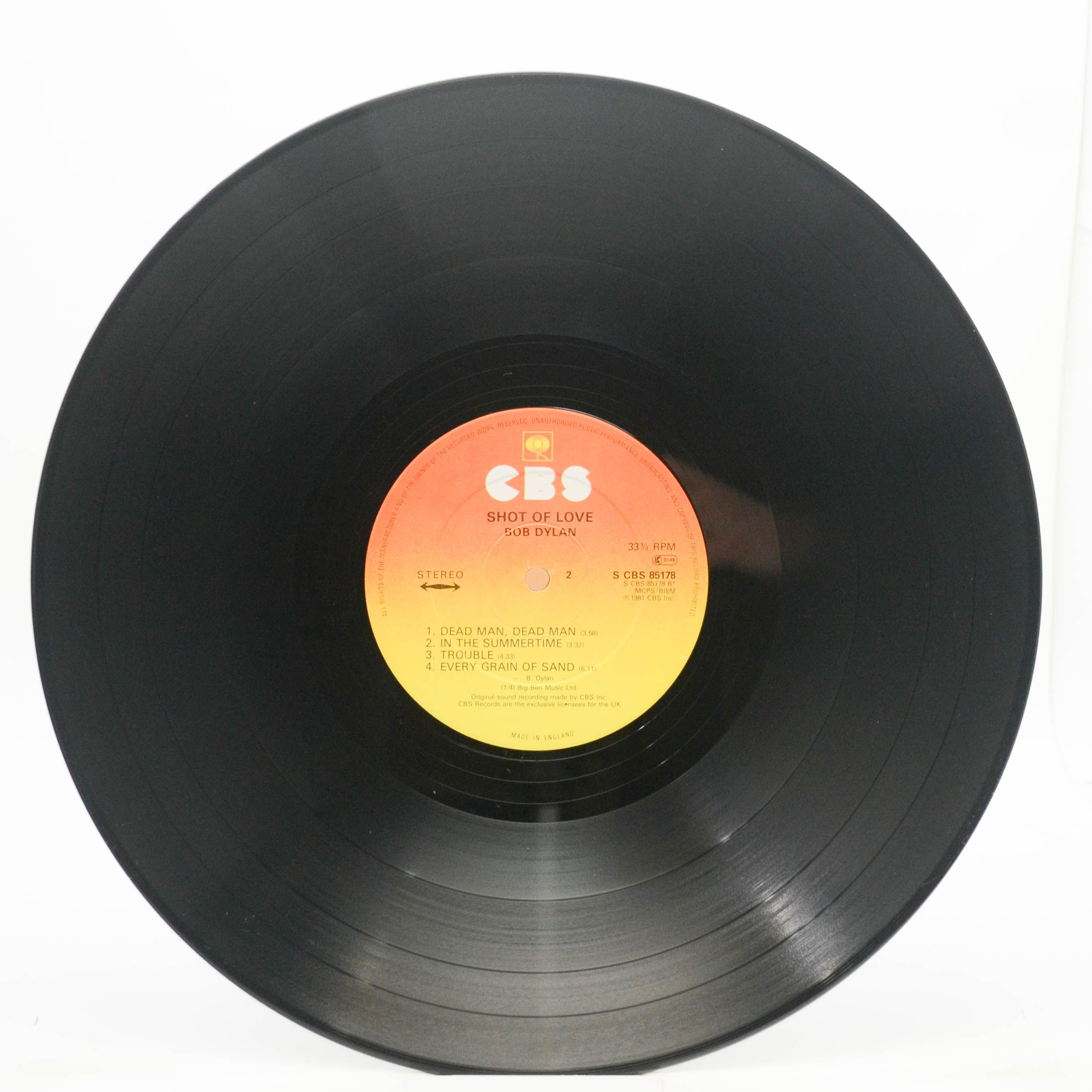 Bob Dylan — Shot Of Love (UK), 1981