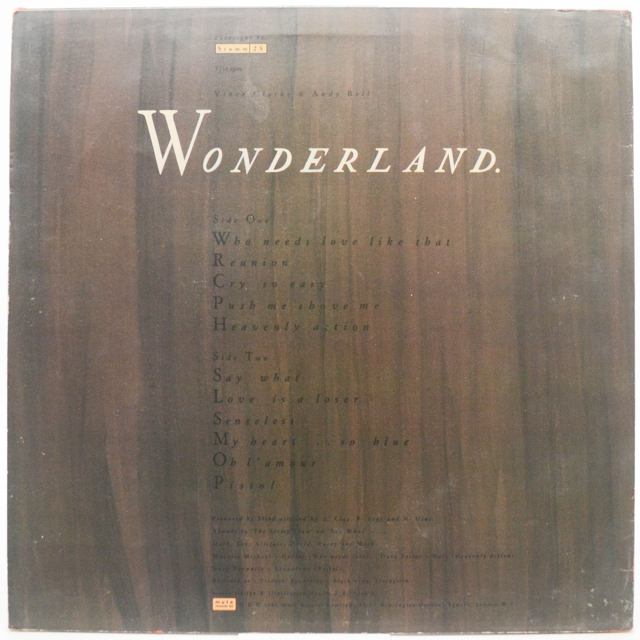 Erasure — Wonderland (1-st, UK), 1986