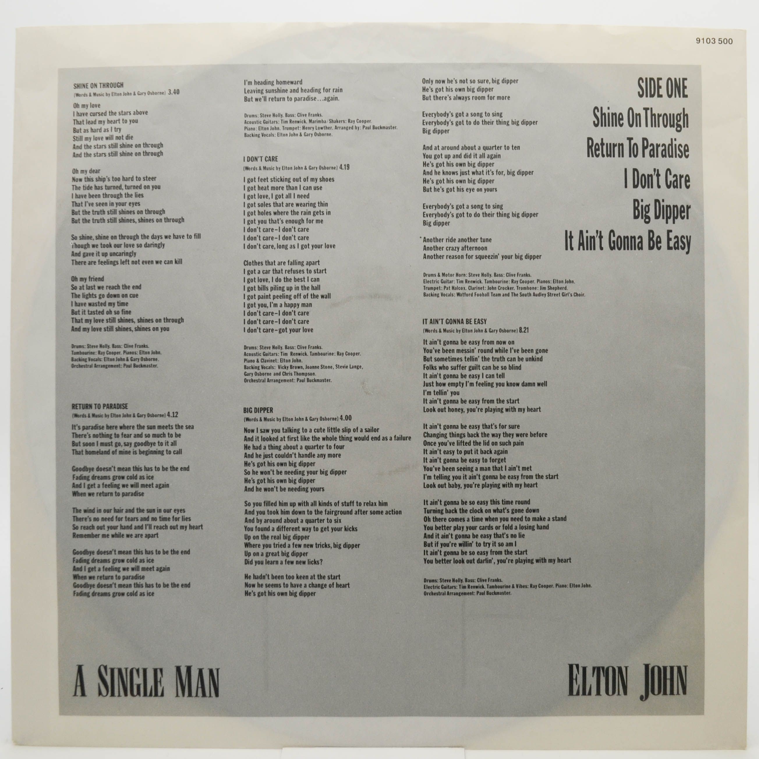 Elton John — A Single Man, 1978