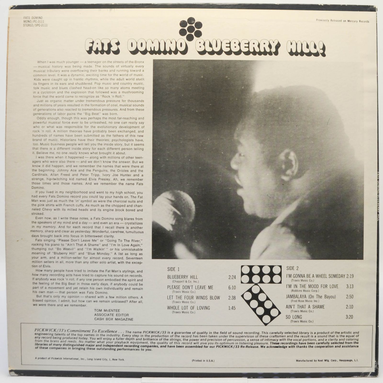 Fats Domino — Blueberry Hill, 1967