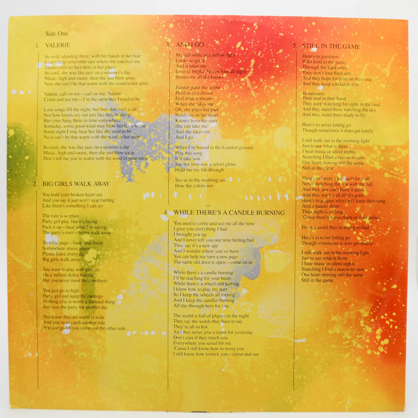 Steve Winwood — Talking Back To The Night, 1982