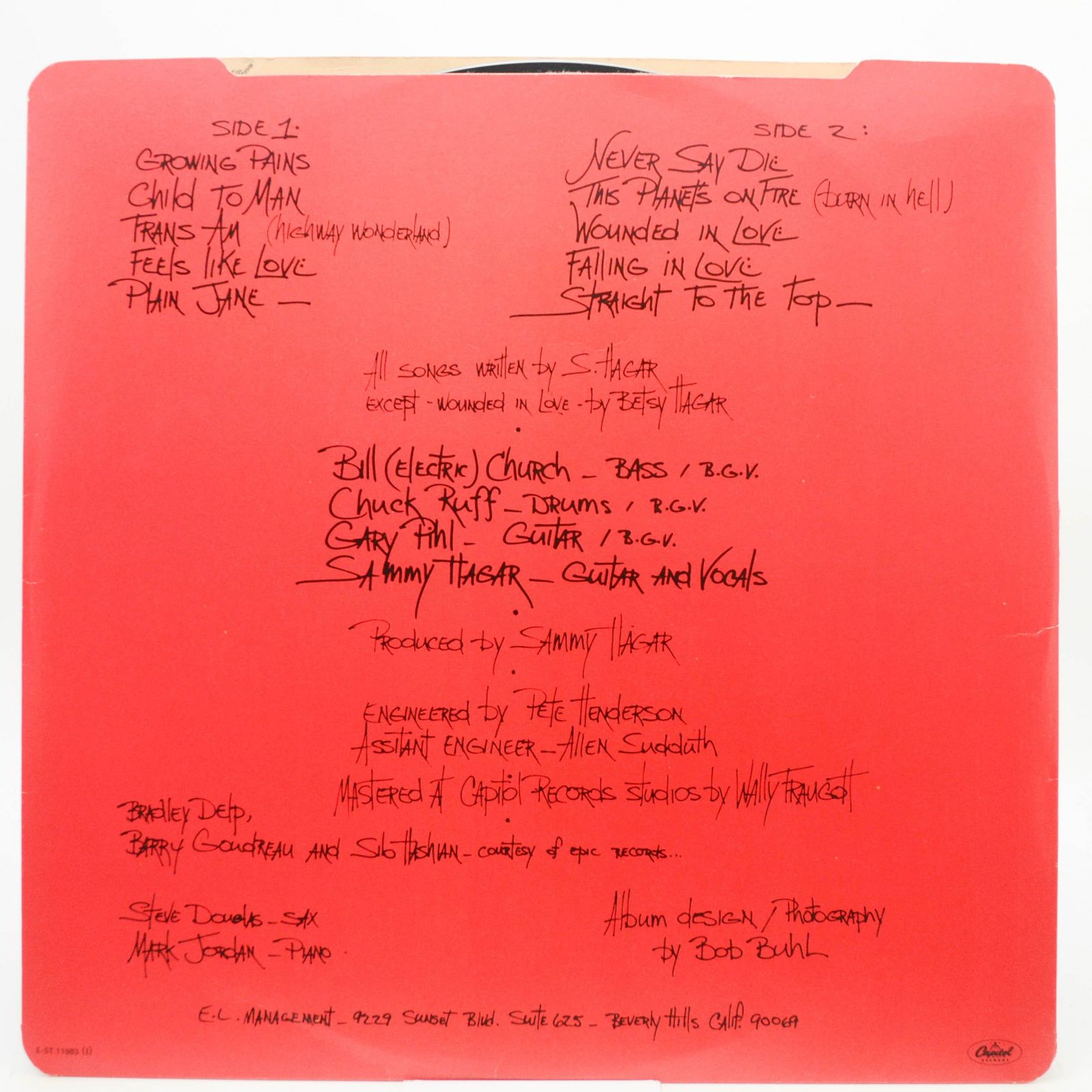 Sammy Hagar — Street Machine (UK), 1979