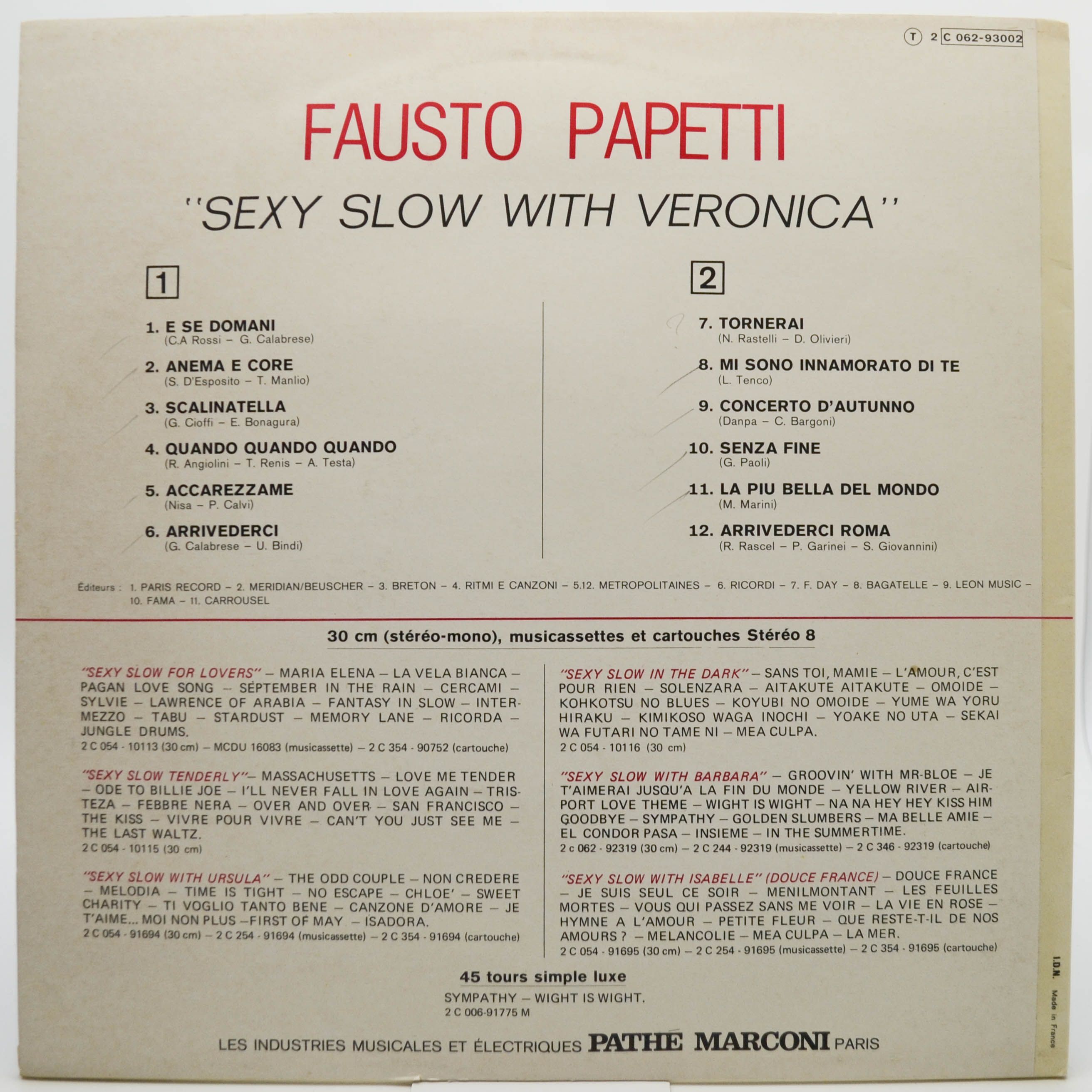 Fausto Papetti — Sexy Slow With Veronica, 1971