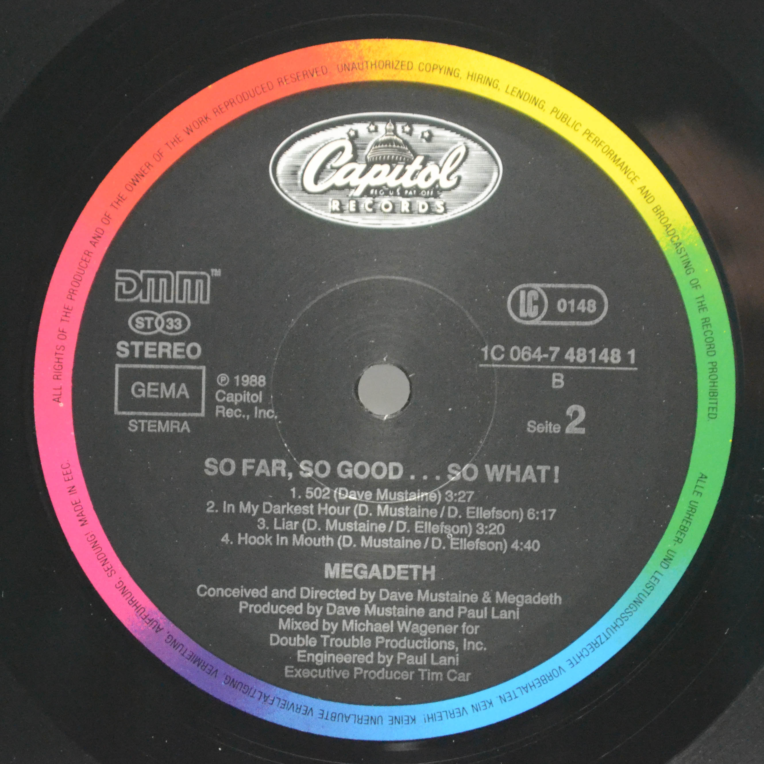 Megadeth — So Far, So Good... So What!, 1988