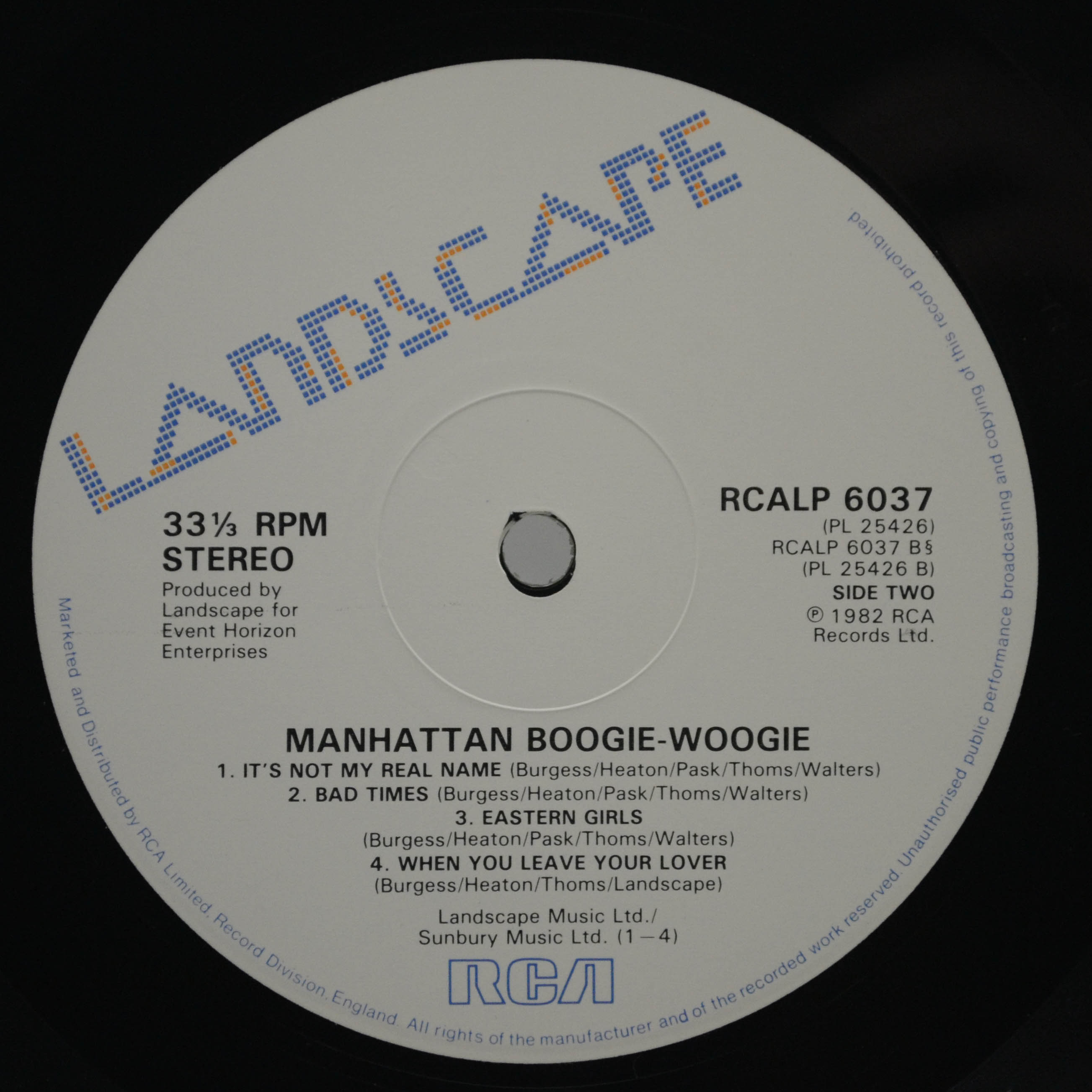 Landscape — Manhattan Boogie-Woogie (1-st, UK), 1982
