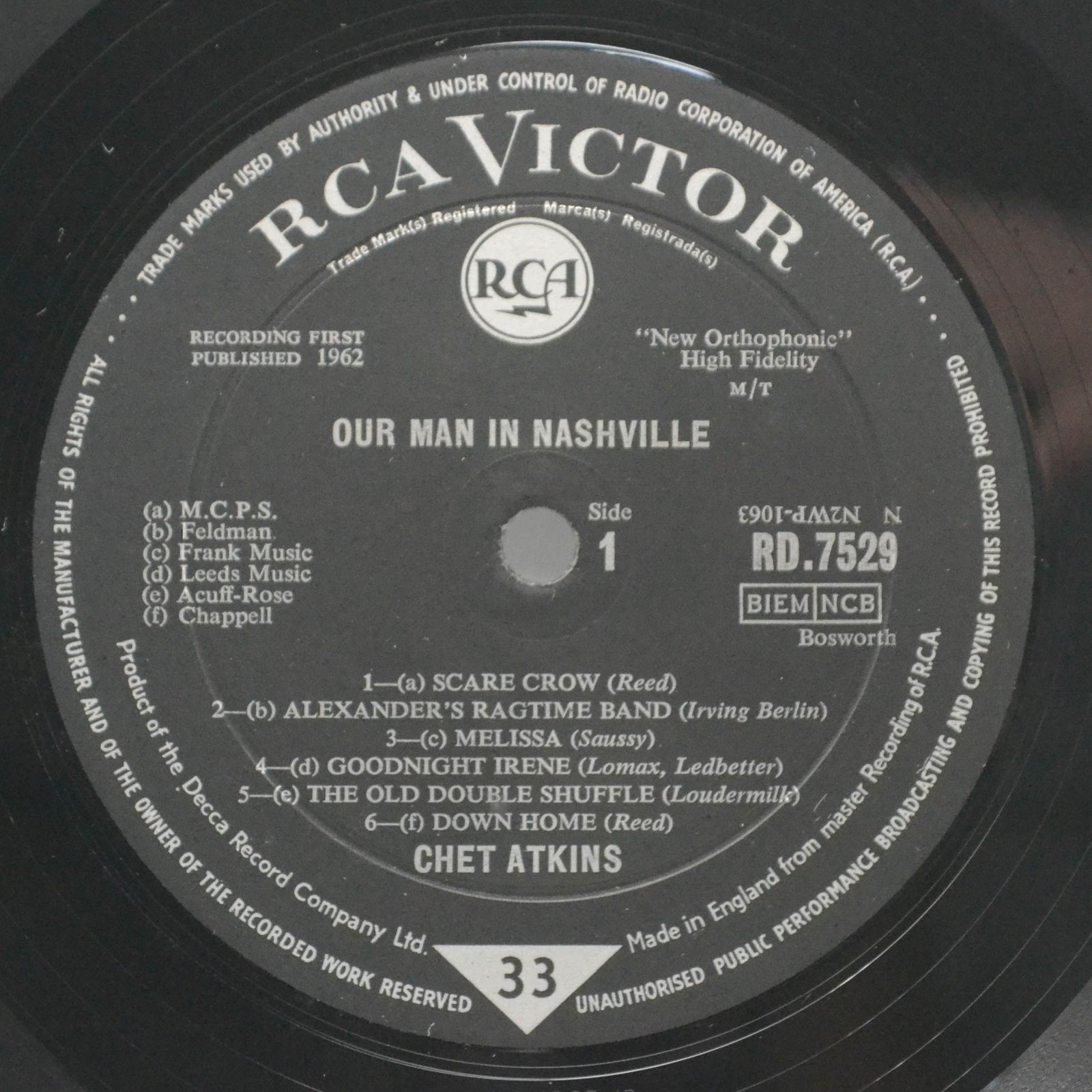 Chet Atkins — Our Man In Nashville (UK), 1963
