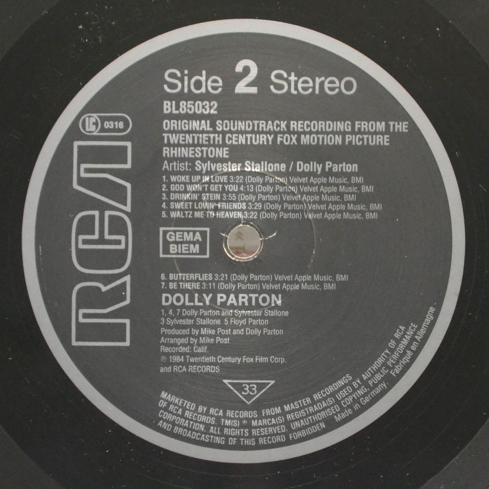 Various — Rhinestone - Original Soundtrack, 1984