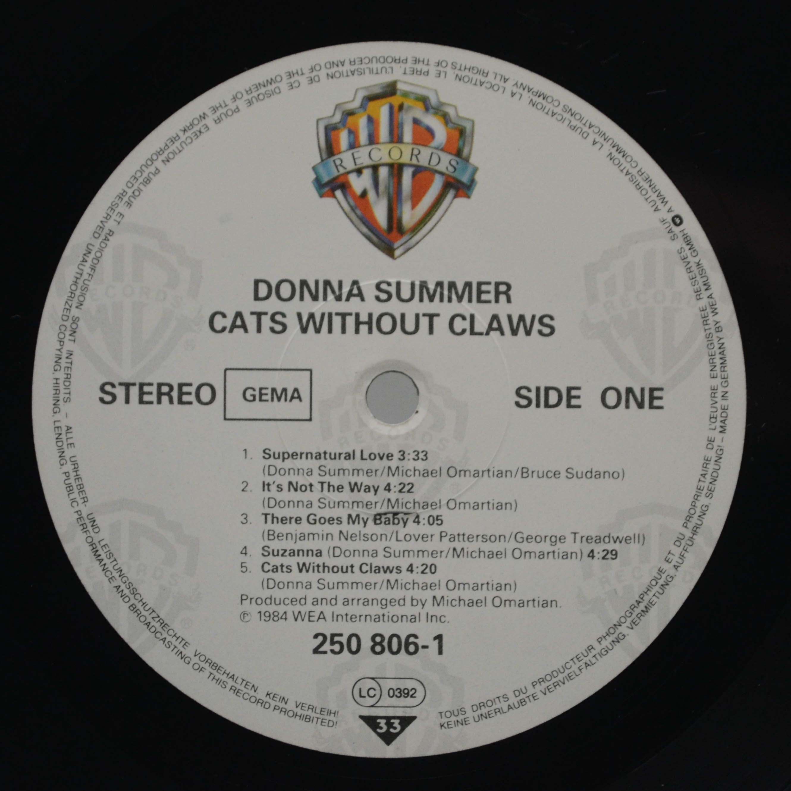 Donna Summer — Cats Without Claws, 1984