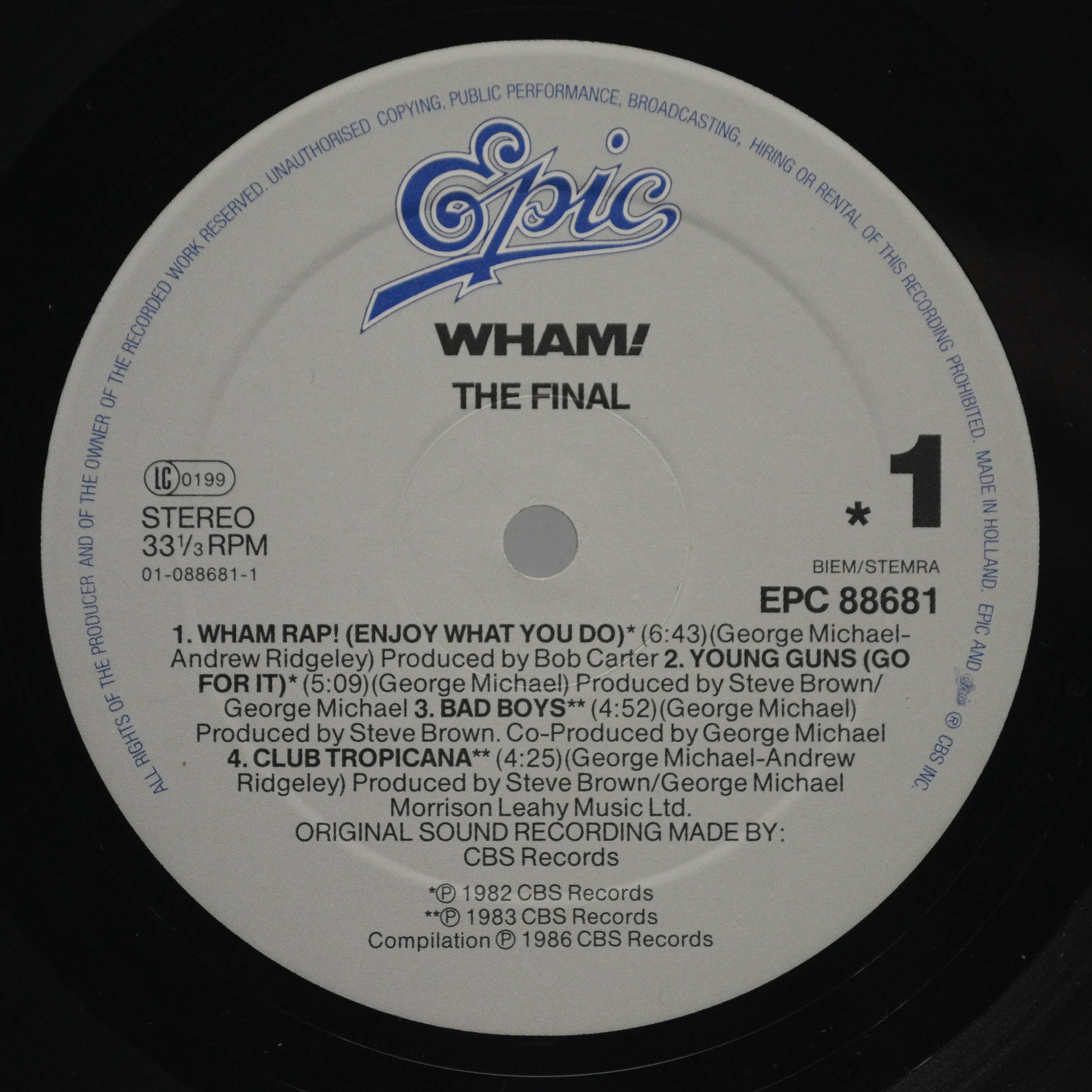 Wham! — The Final (2LP), 1986