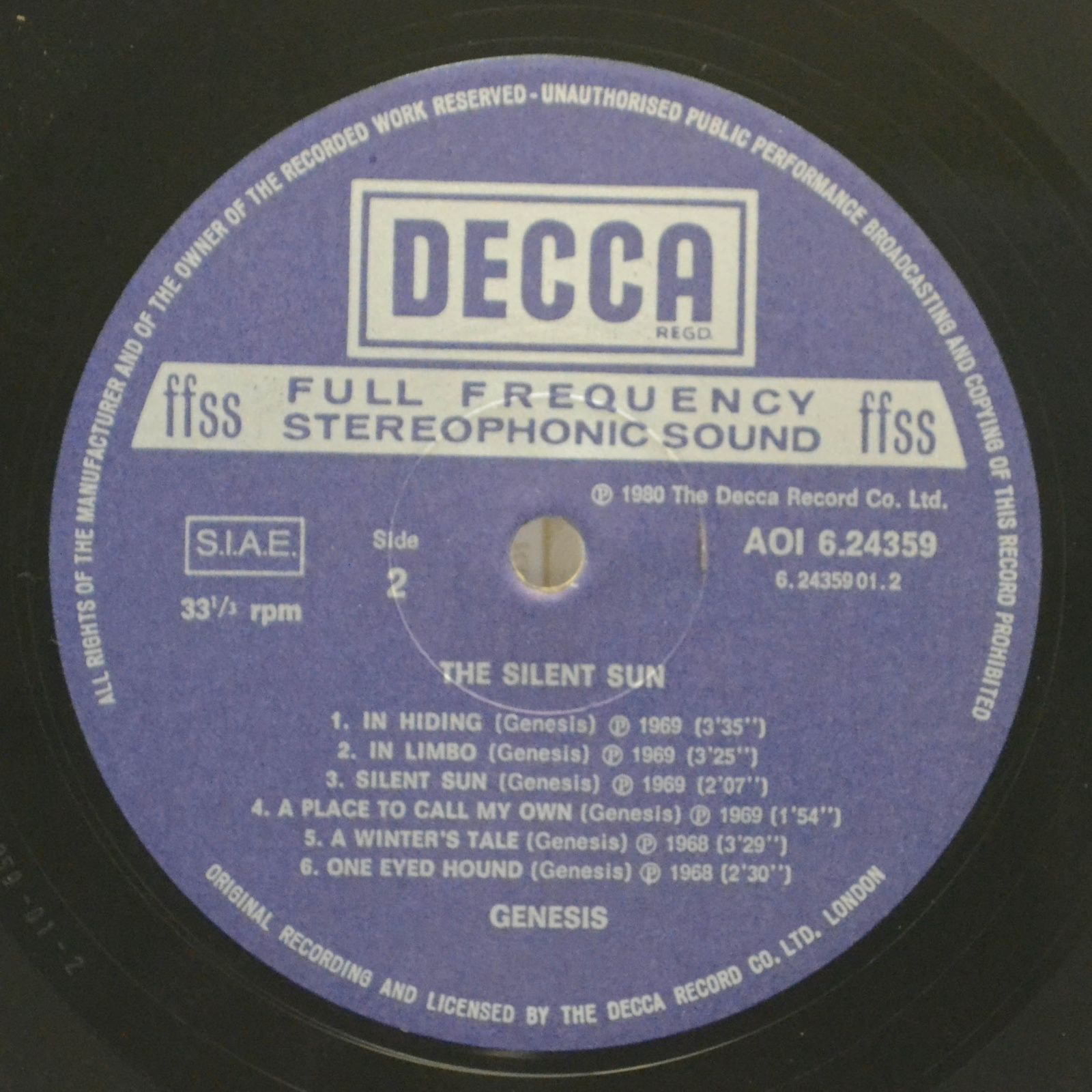 Genesis — The Silent Sun, 1969