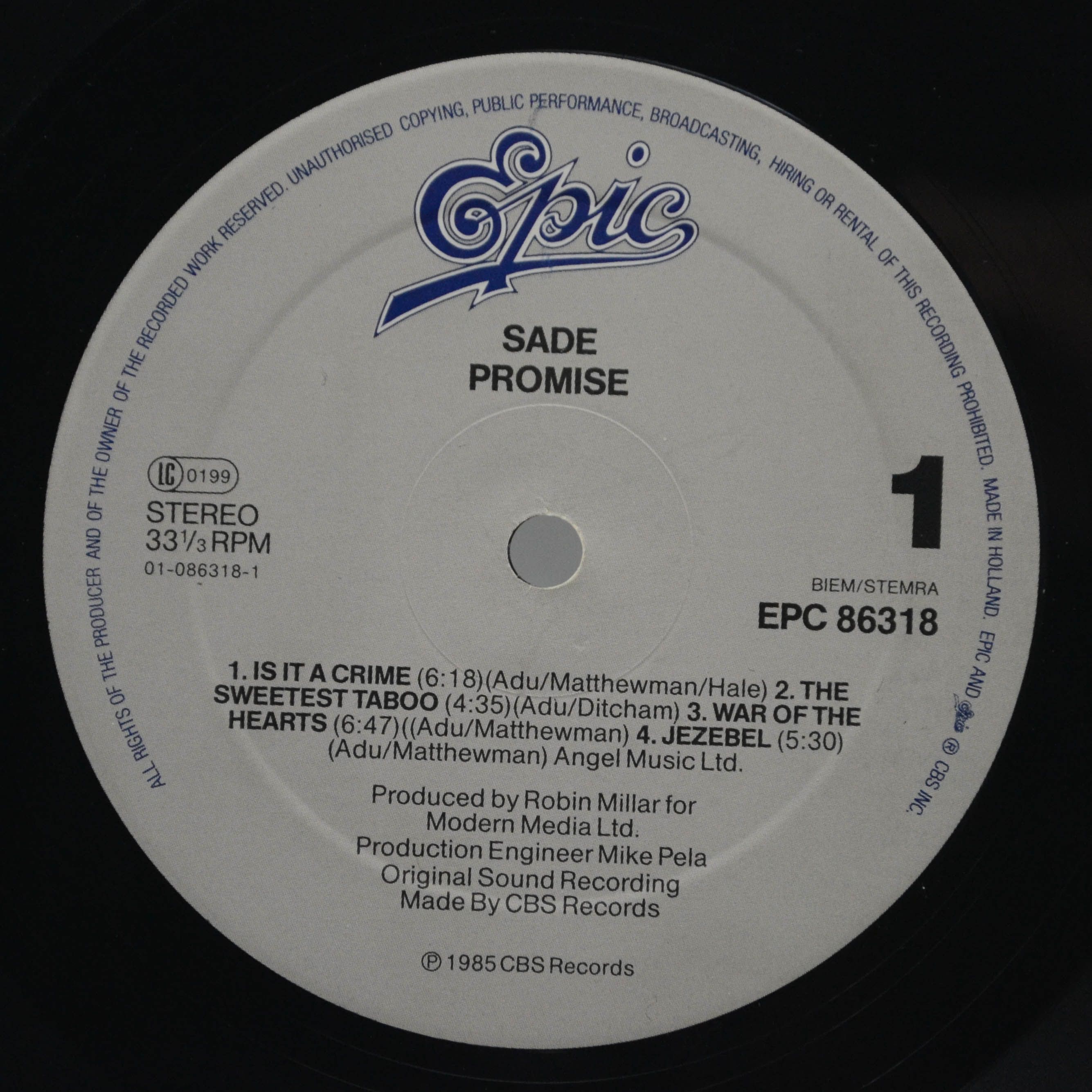 Sade — Promise, 1985