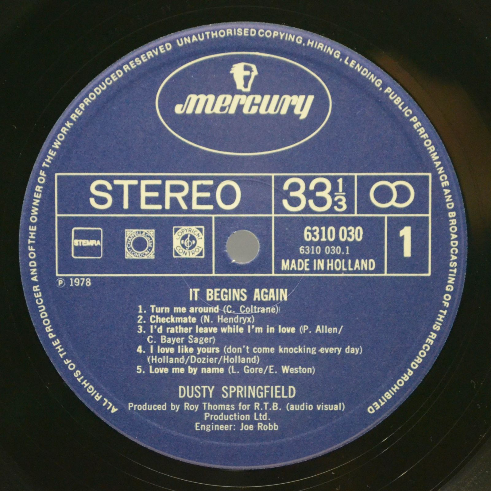 Dusty Springfield — It Begins Again..., 1978