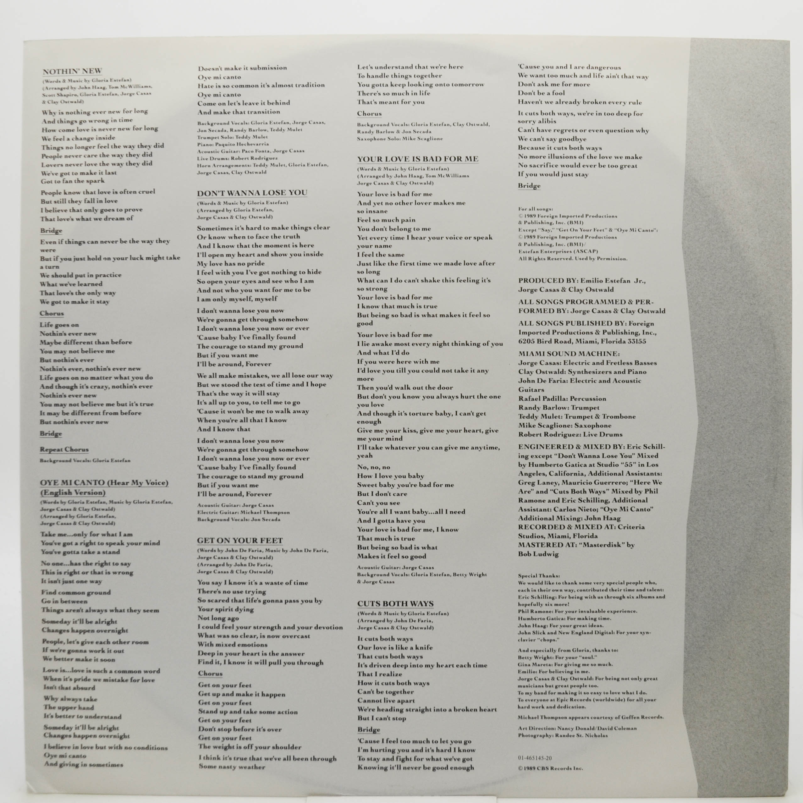 Gloria Estefan — Cuts Both Ways, 1989