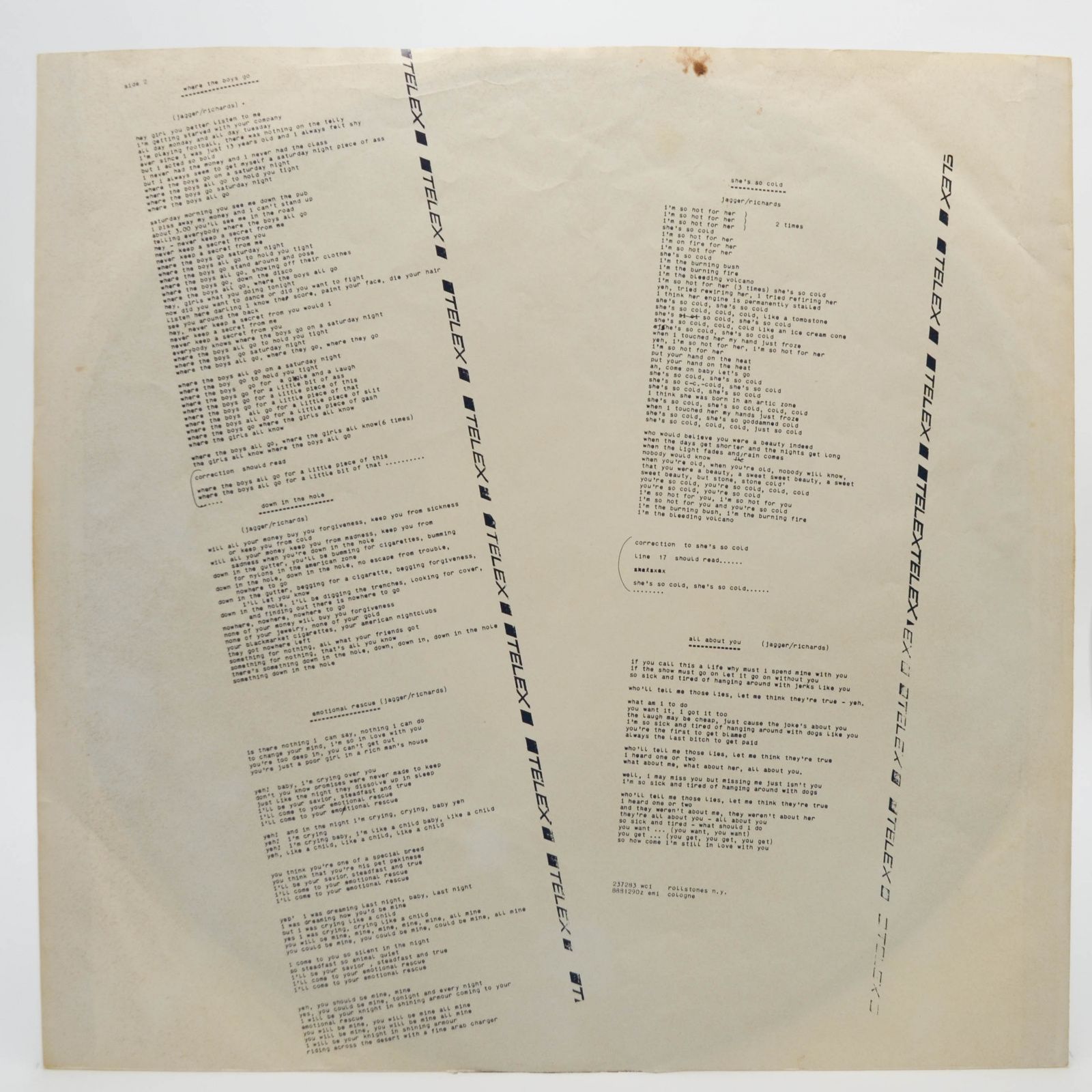 Rolling Stones — Emotional Rescue, 1980