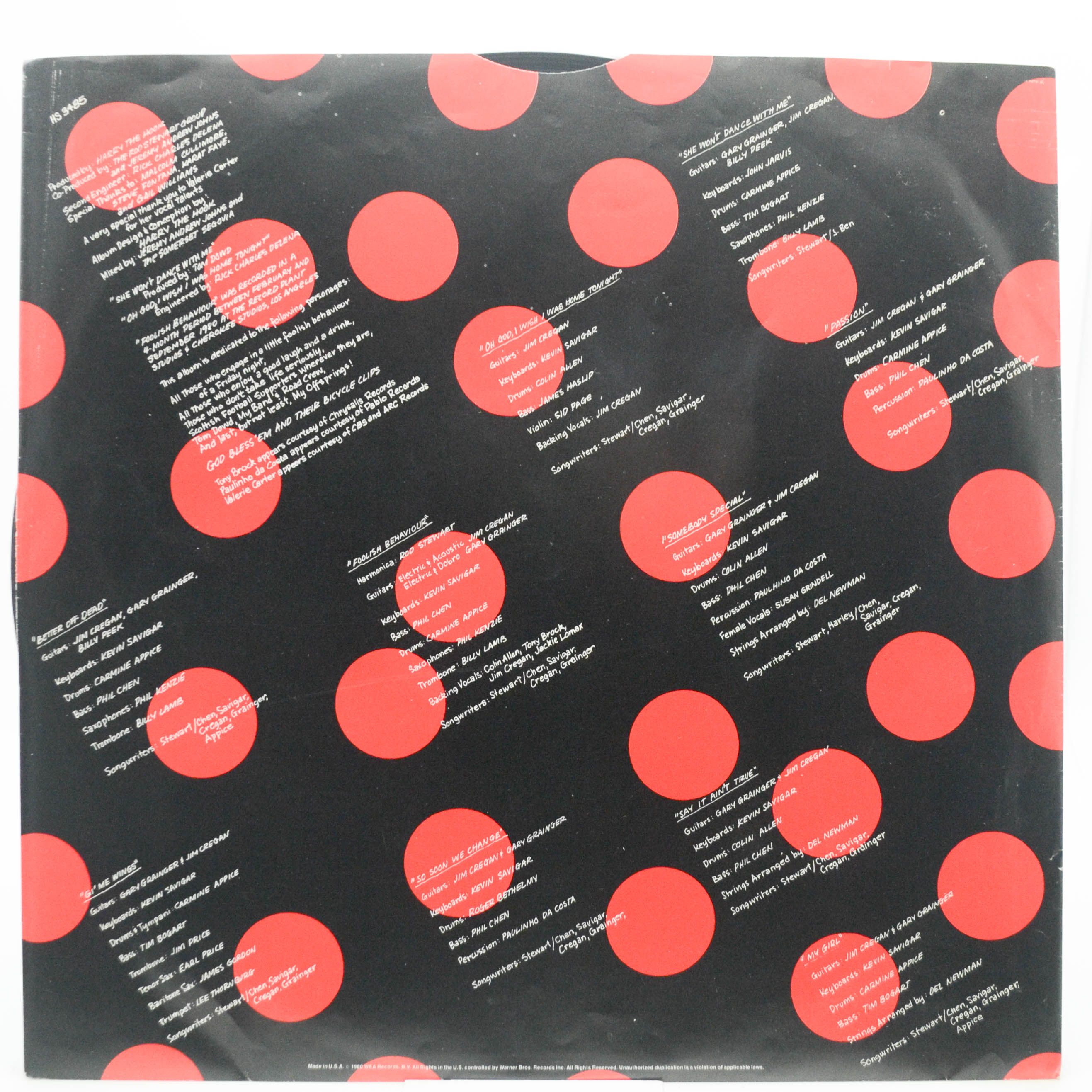 Rod Stewart — Foolish Behaviour (USA), 1980