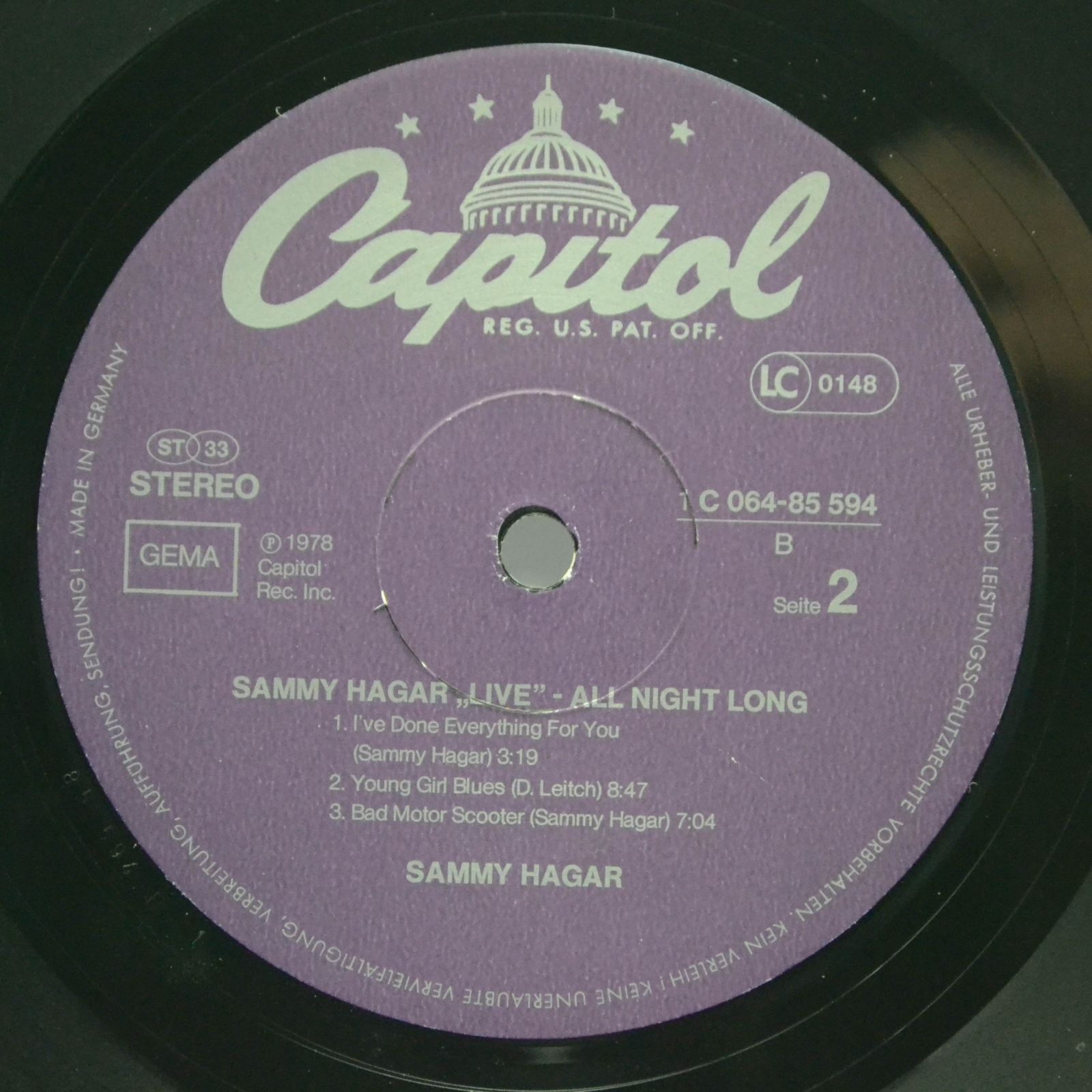 Sammy Hagar — All Night Long, 1978