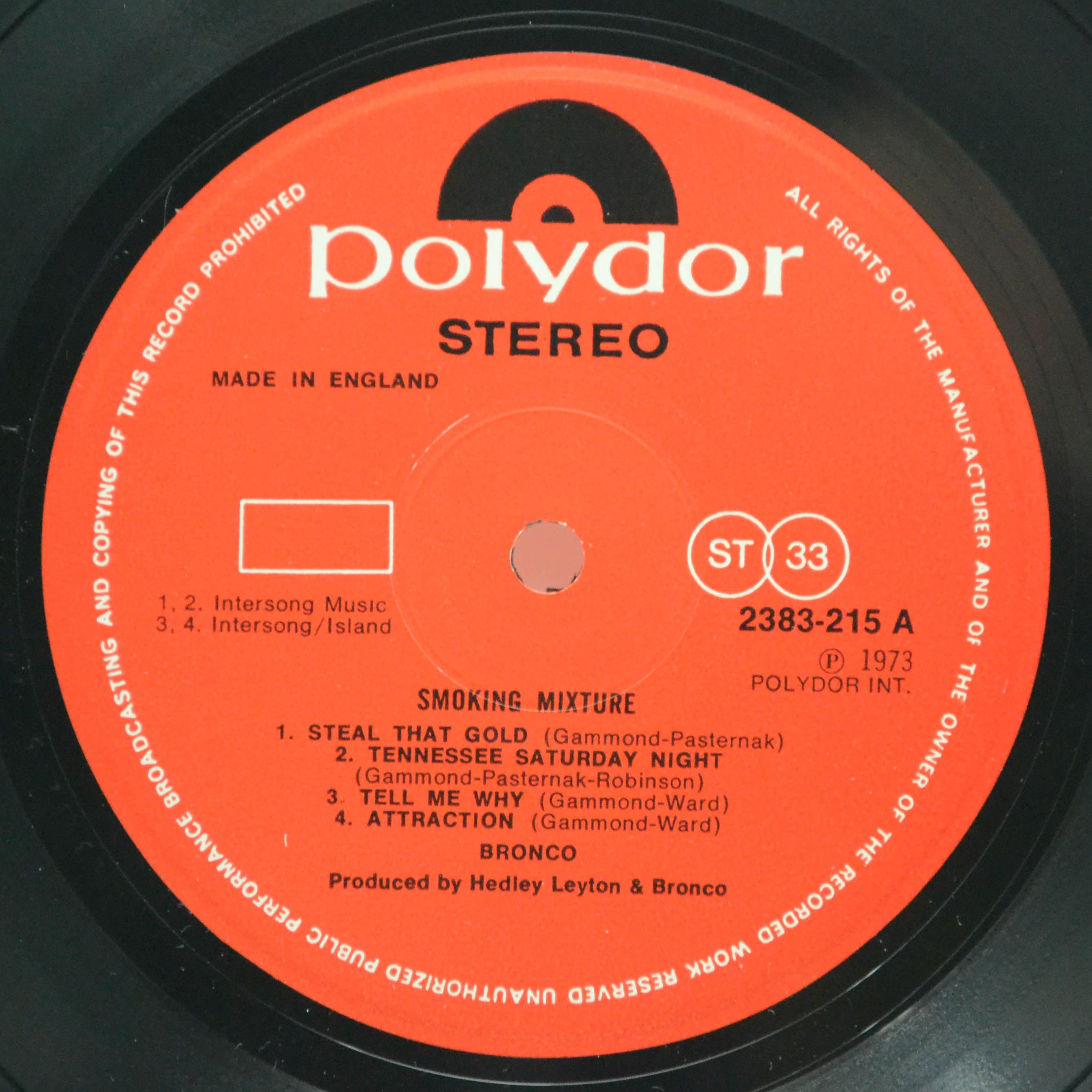 Bronco — Smoking Mixture (1-st, UK), 1973