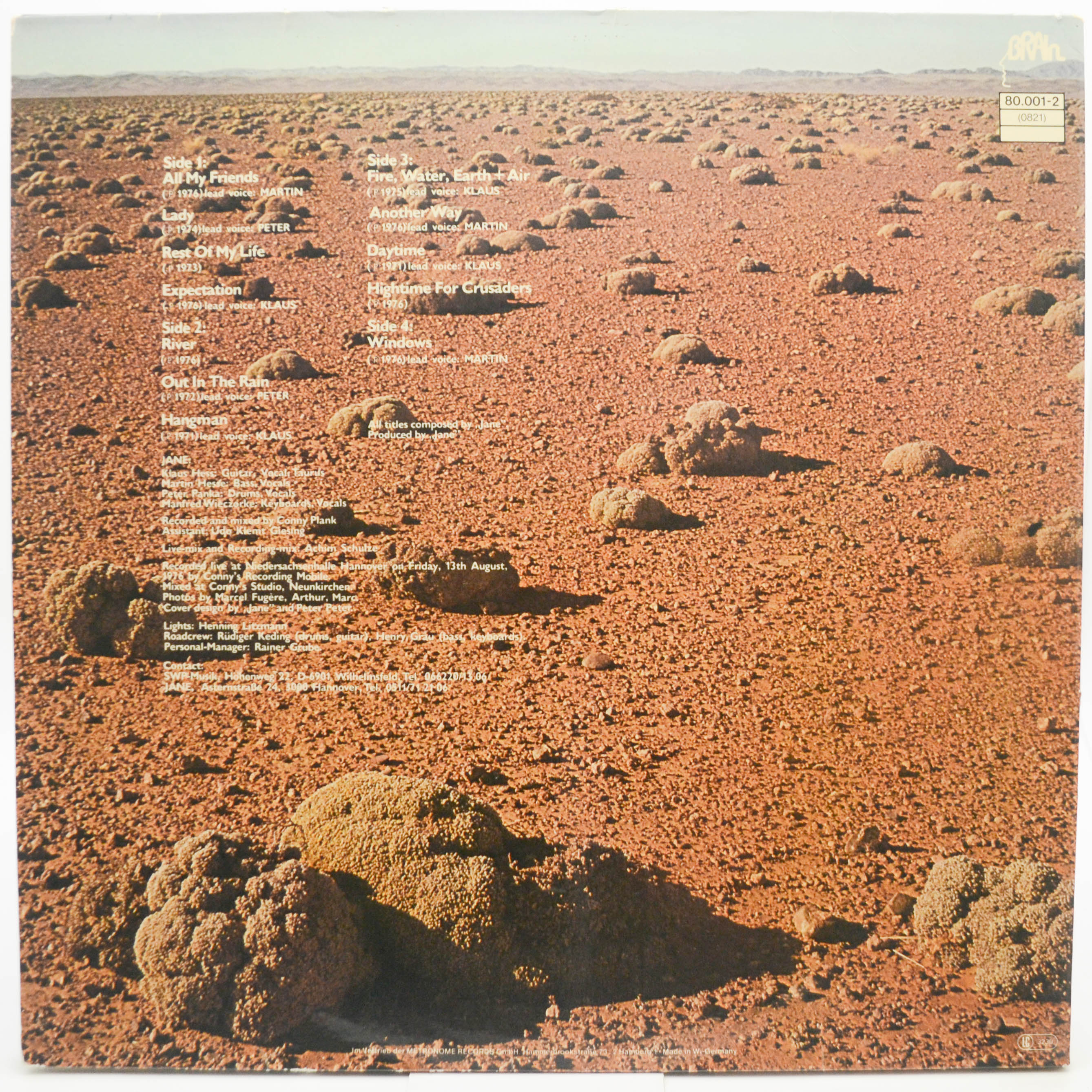 Jane — Jane Live (2LP), 1977