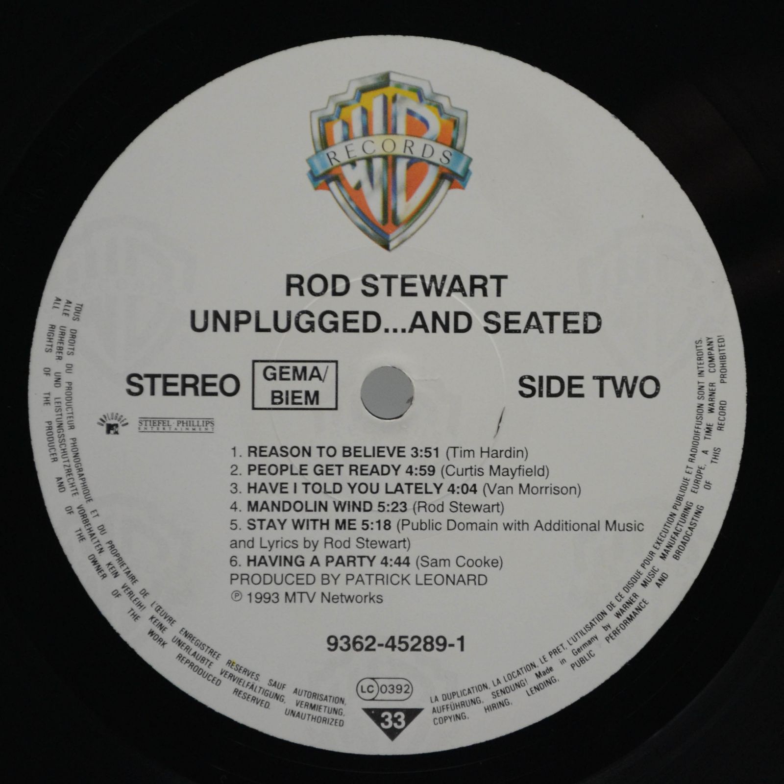 Rod Stewart — Unplugged ...And Seated, 1993