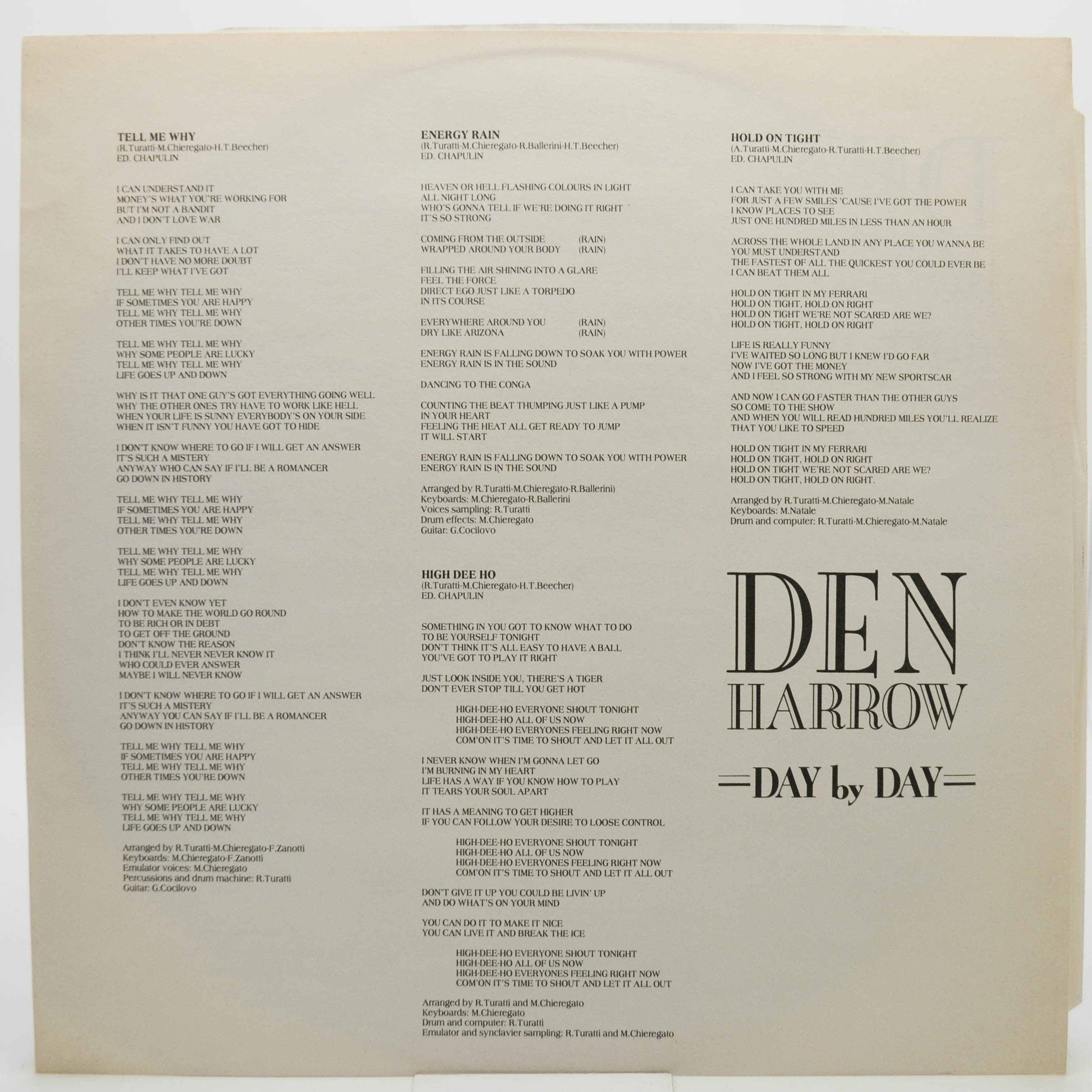 Den Harrow — Day By Day, 1987