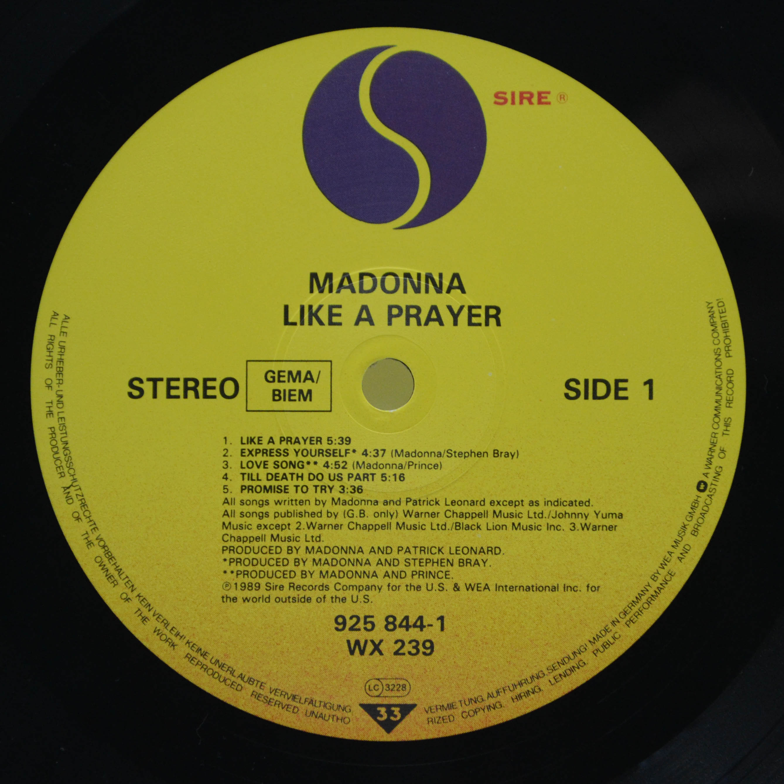 Madonna — Like A Prayer, 1989