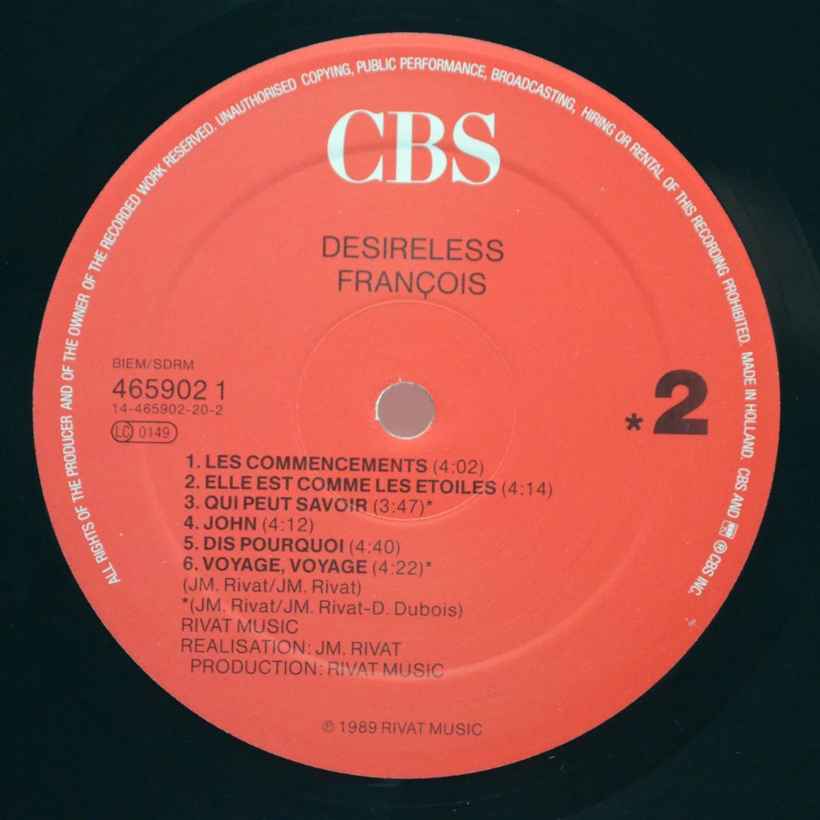 Desireless — François, 1989