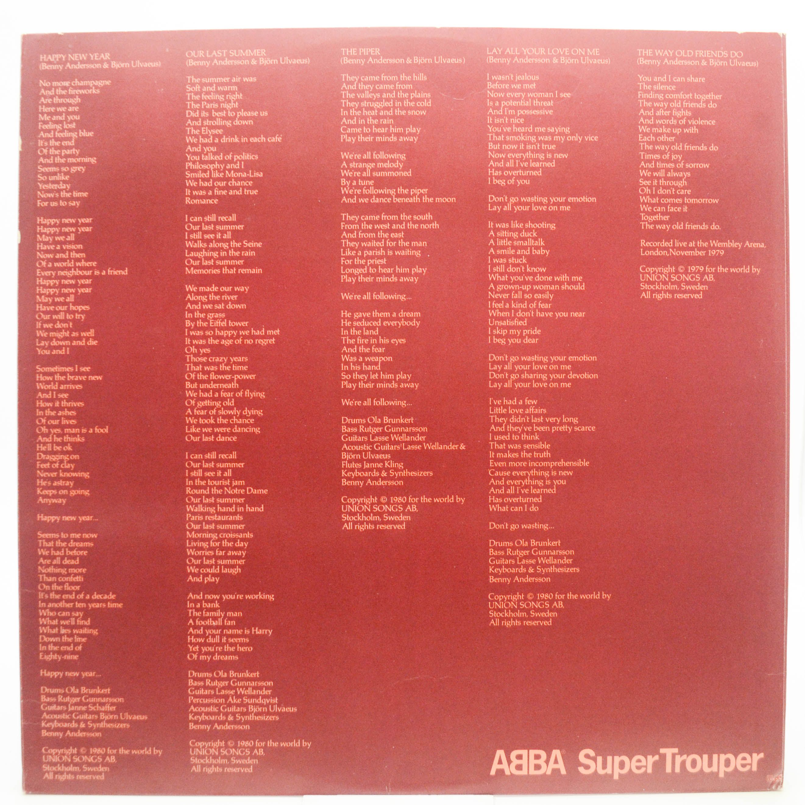 ABBA — Super Trouper (1-st, Sweden), 1980
