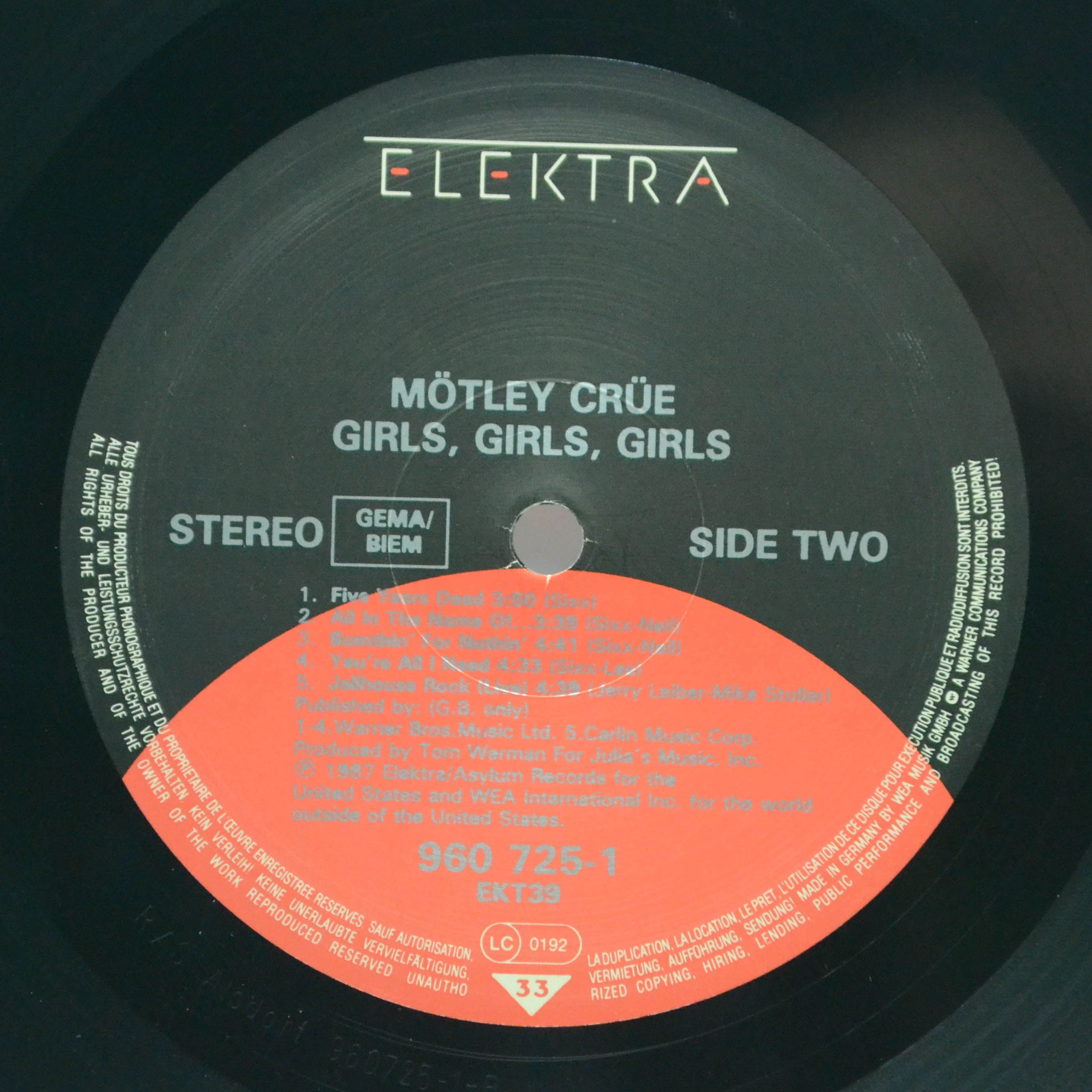 Mötley Crüe — Girls, Girls, Girls, 1987