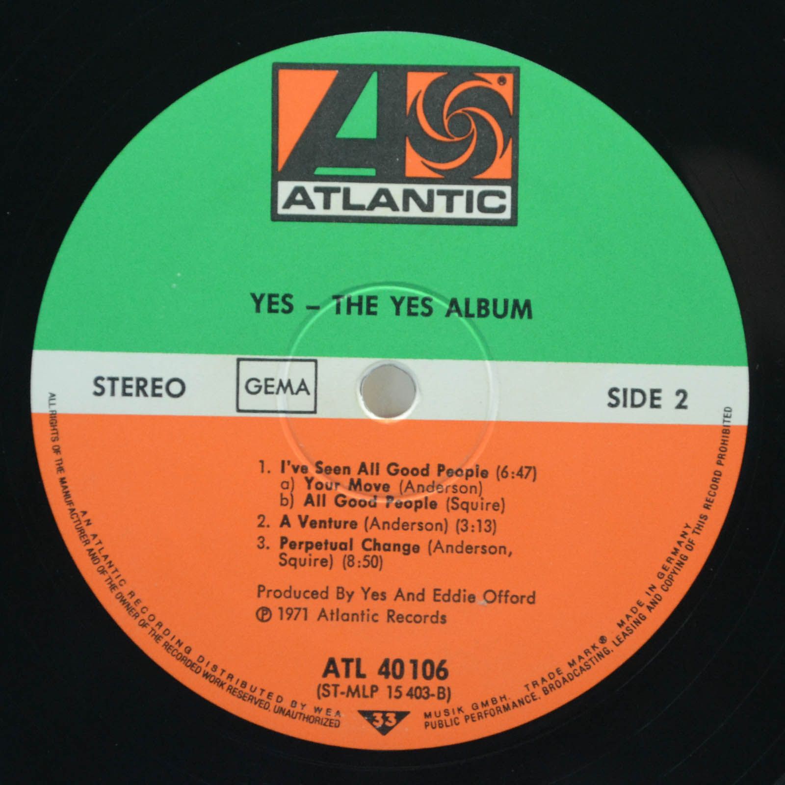 Yes — The Yes Album, 1971