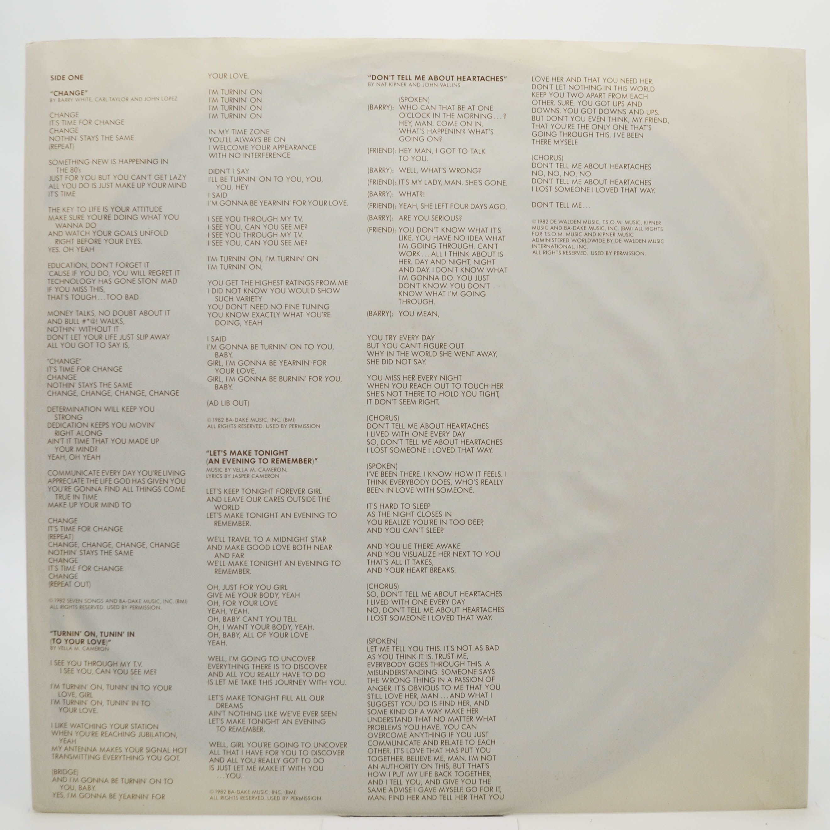 Barry White — Change, 1982