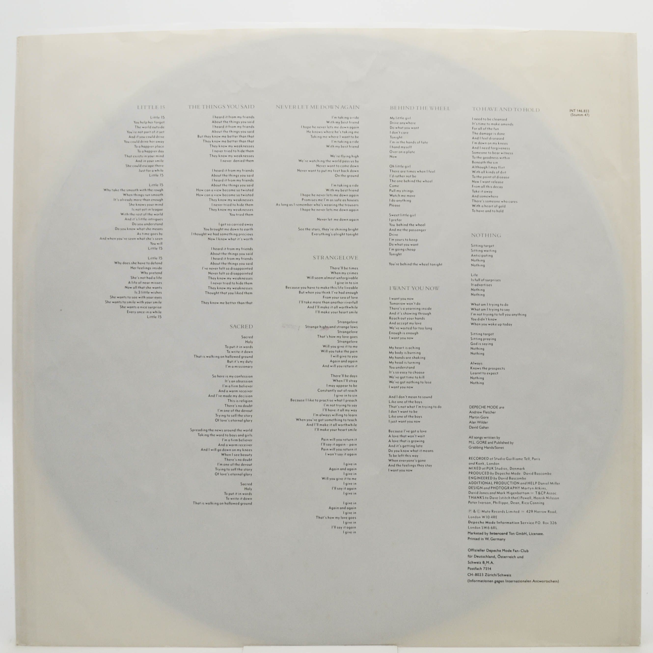 Depeche Mode — Music For The Masses, 1987