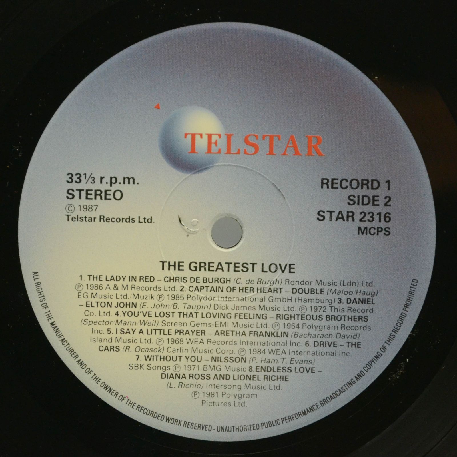 Various — The Greatest Love (2LP), 1988