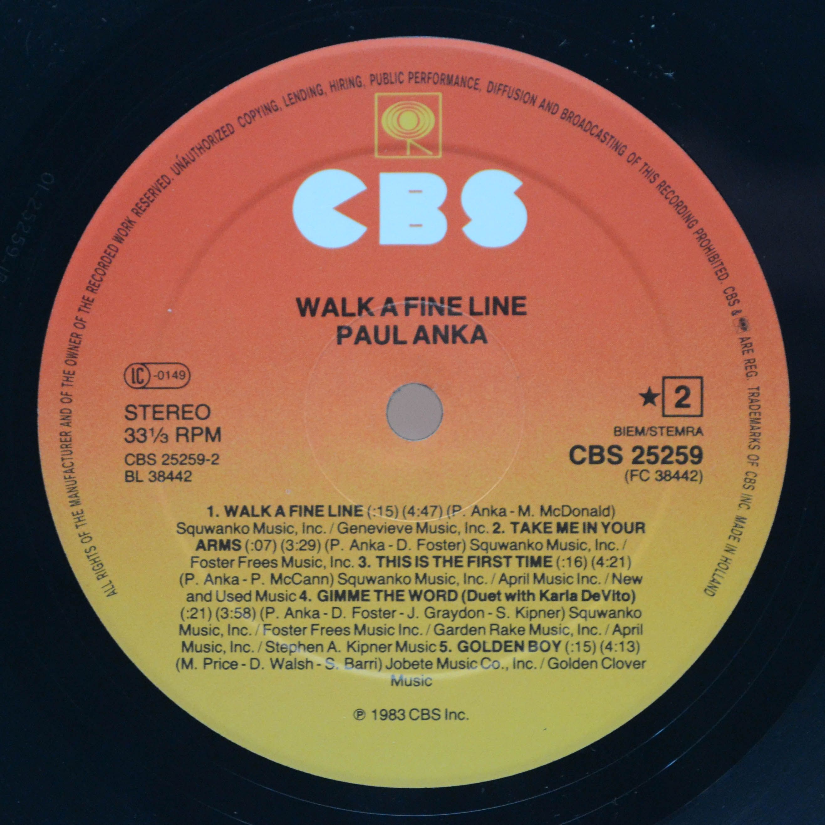 Paul Anka — Walk A Fine Line, 1983