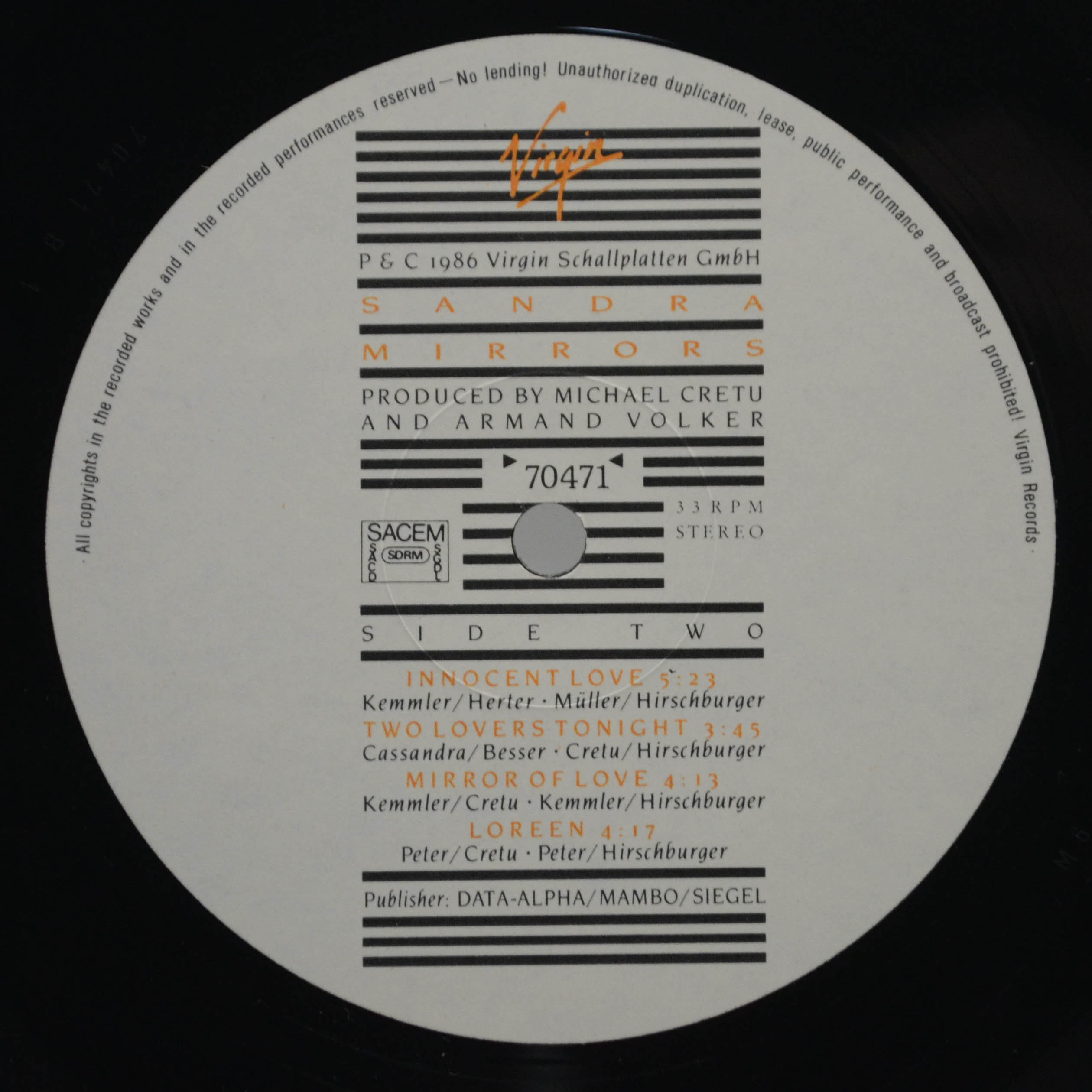 Sandra — Mirrors, 1986