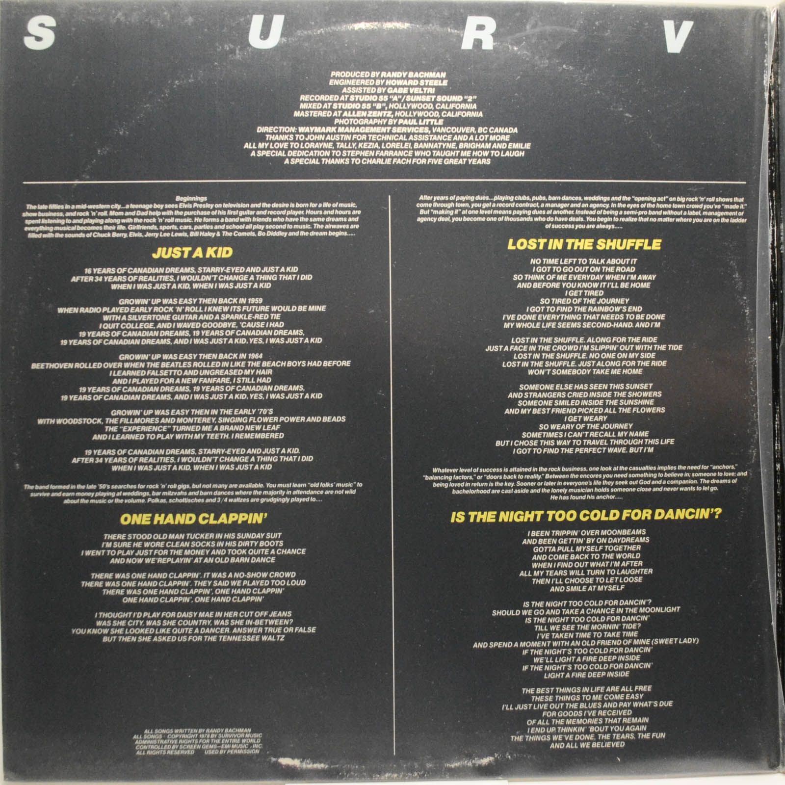 Randy Bachman — Survivor, 1978